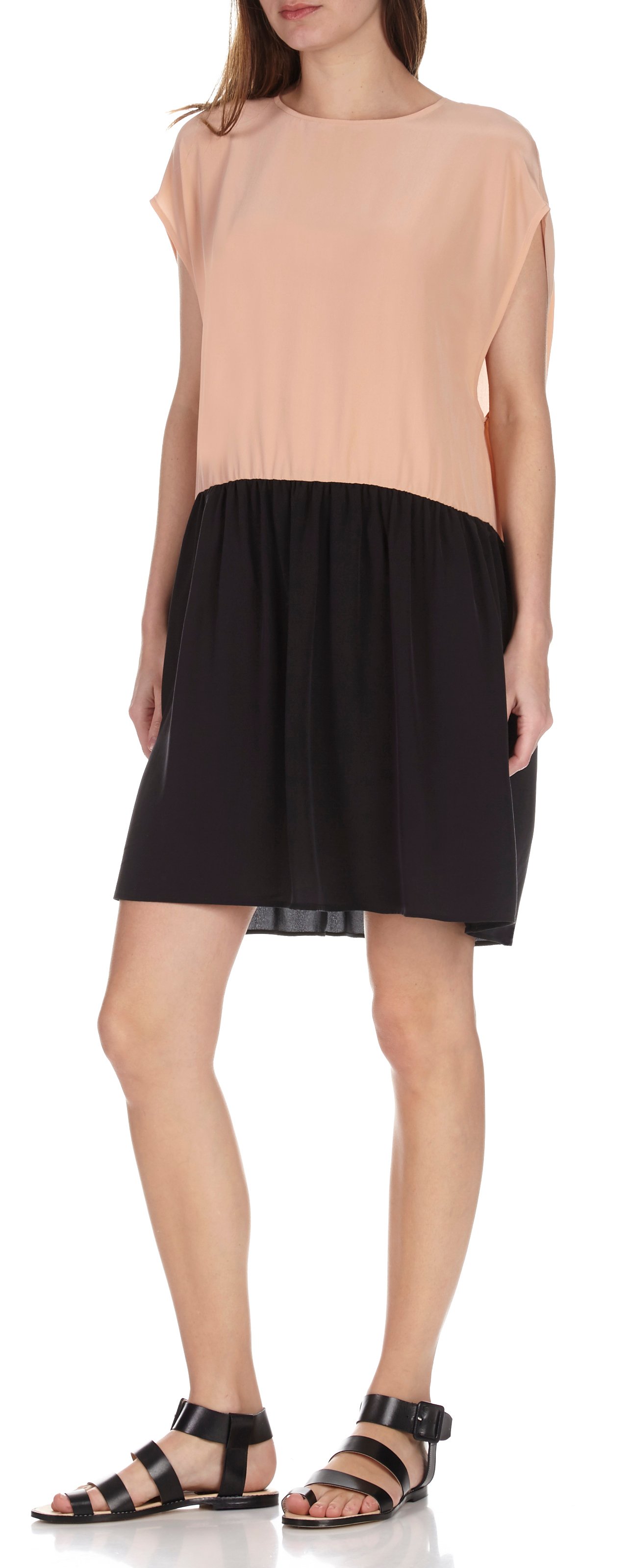 Oversized silk dress ATTIC AND BARN Beige