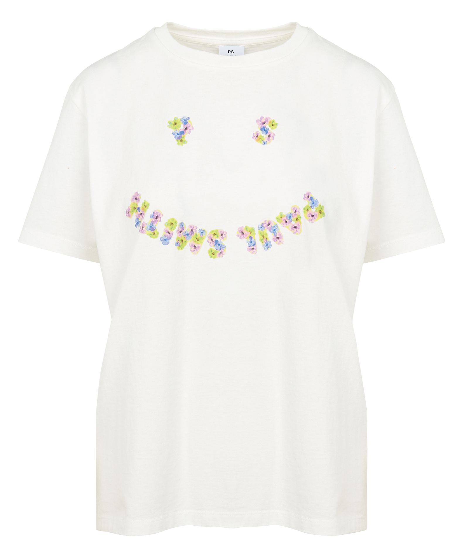 Printed organic cotton round-neck T-shirt PAUL SMITH White