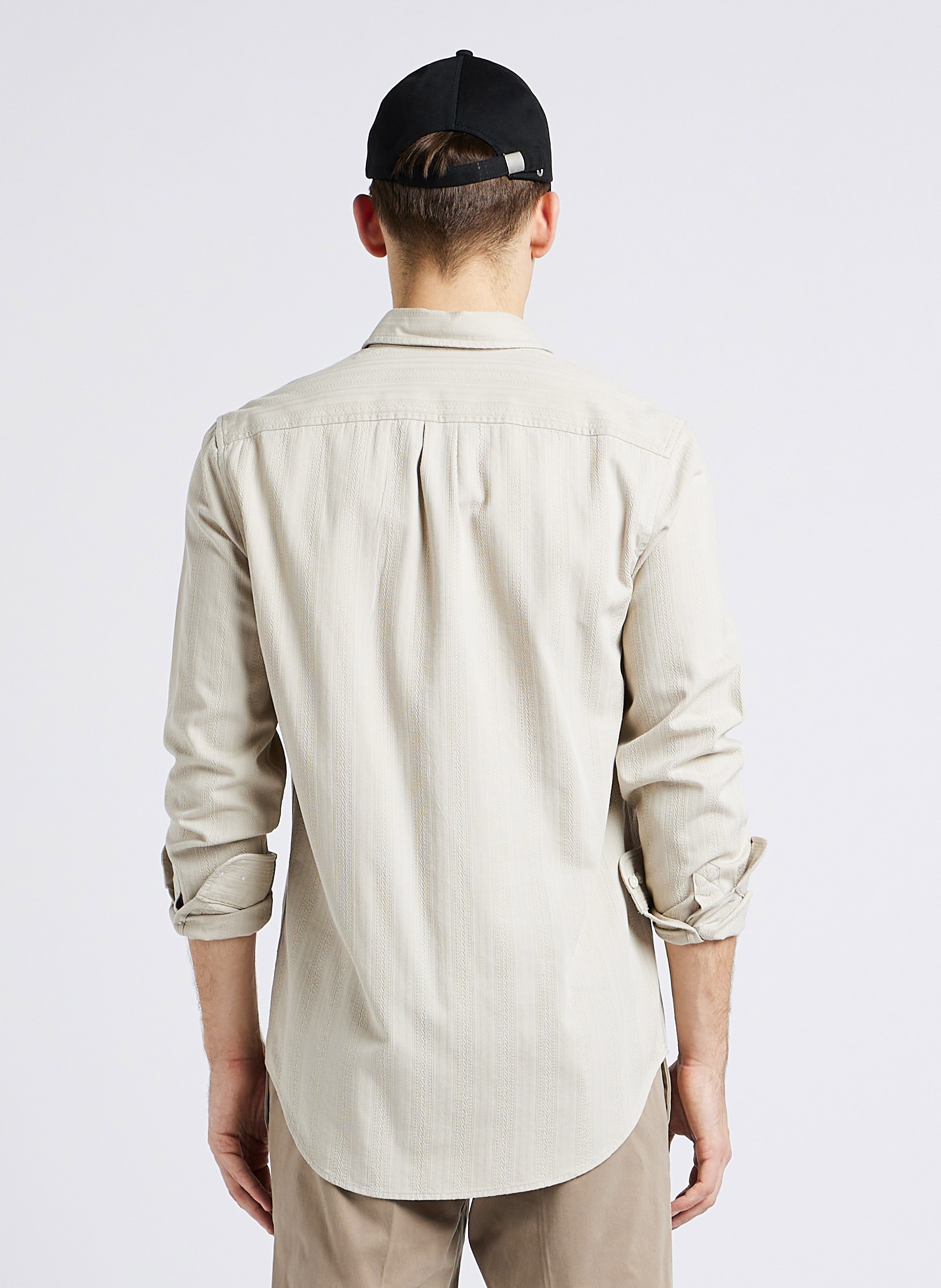 Chemise regular col classique en coton mélangé SAMSOE SAMSOE Beige