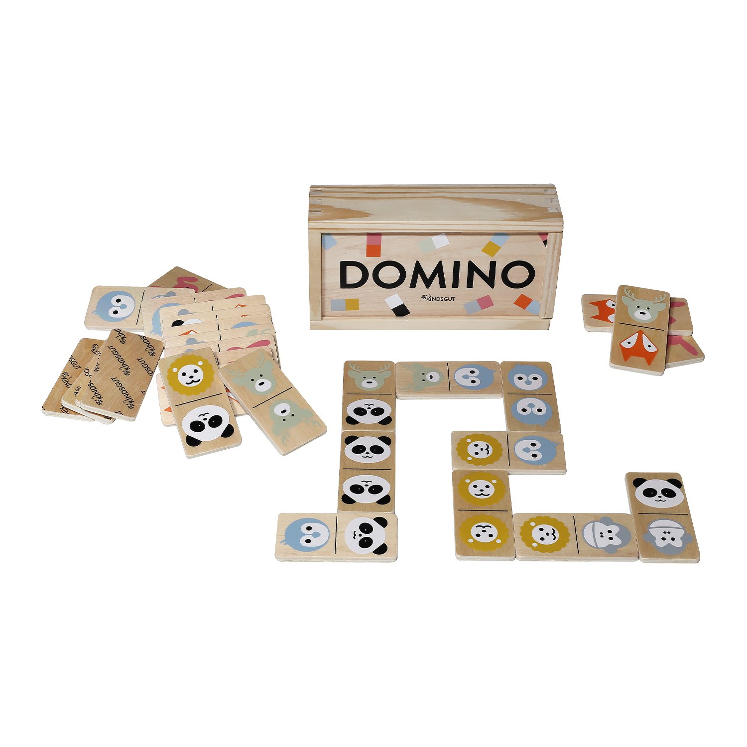 Wooden animal dominoes KINDSGUT Multicolored