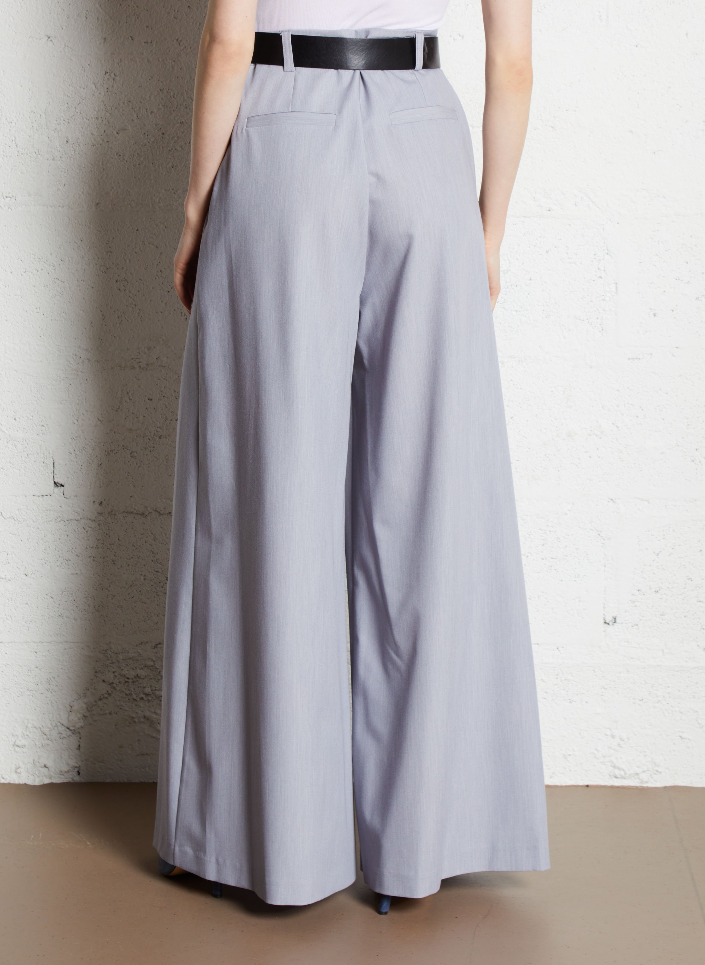 Wide-leg high-waisted pleated pants IMPERIAL Silver