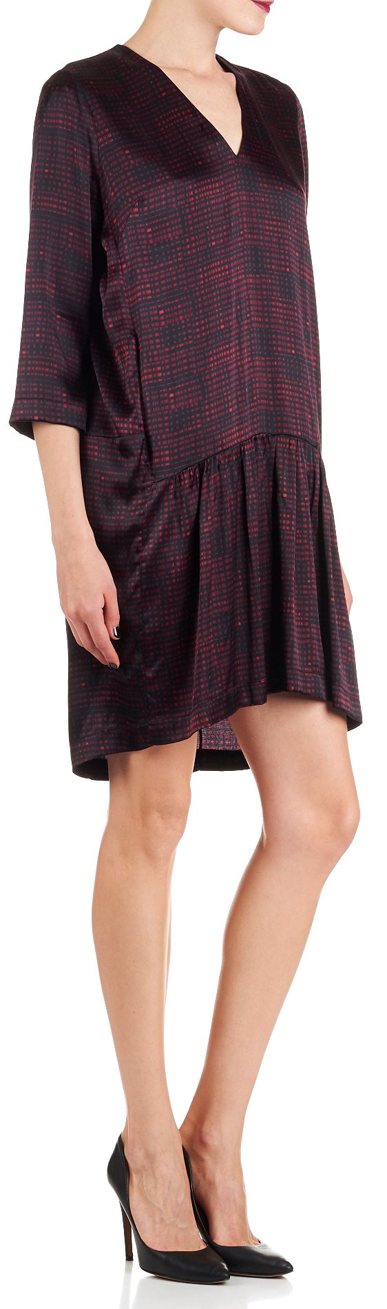 Stretch silk dress ATTIC AND BARN Brown