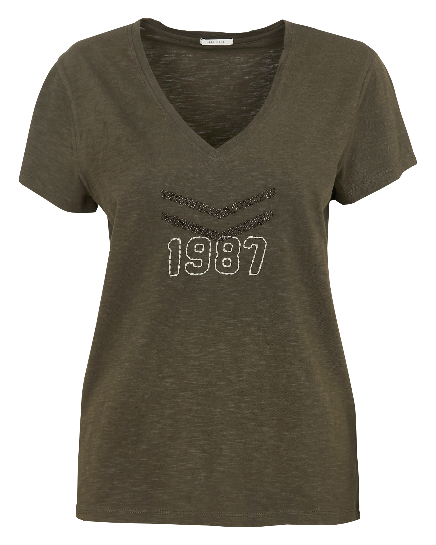 Katoenen T-shirt met boothals IKKS Kaki