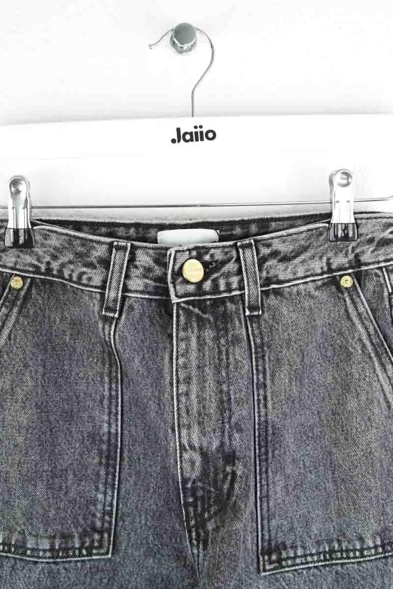 Wide leg cotton jeans GANNI - Seconde Main Black