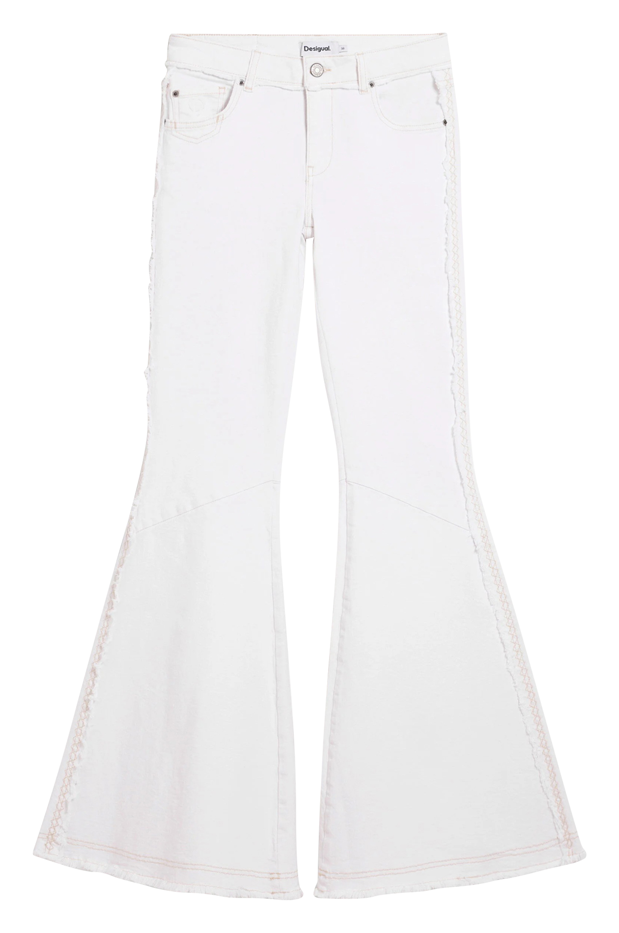 Jean patte d'eph en coton mélangé DESIGUAL Blanc