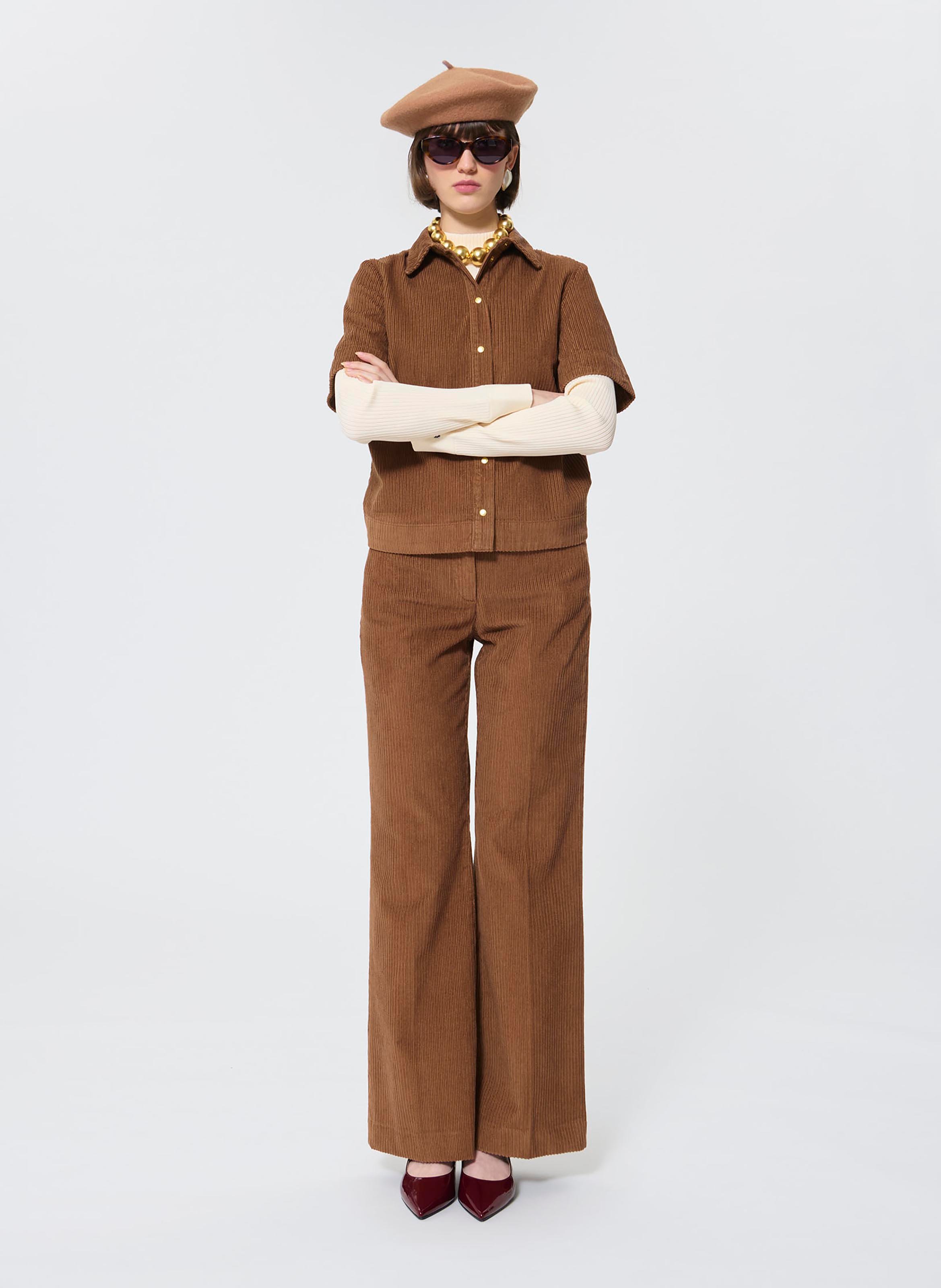 Wide corduroy trousers TARA JARMON Brown