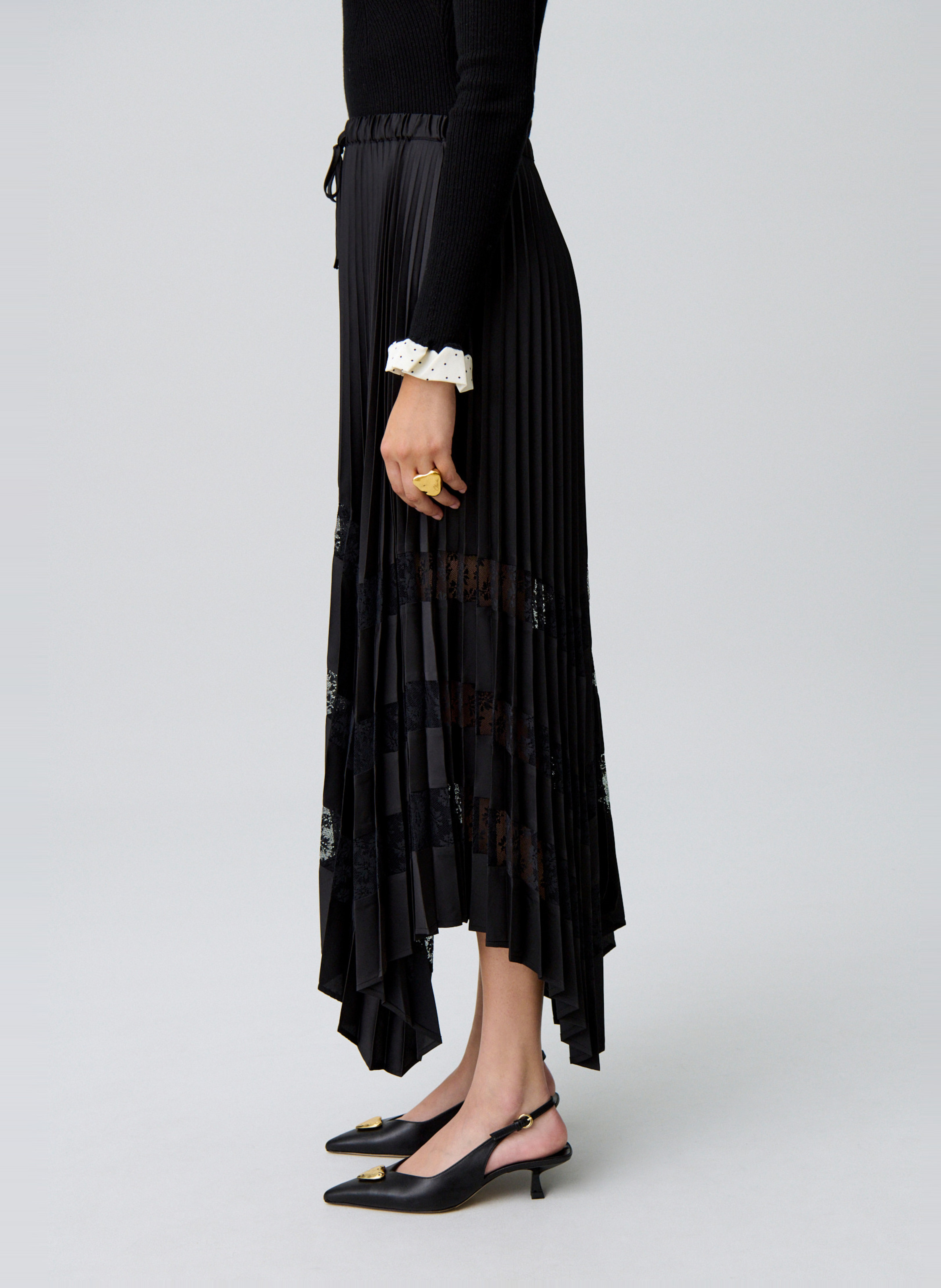 Halflange plooirok CLAUDIE PIERLOT Zwart