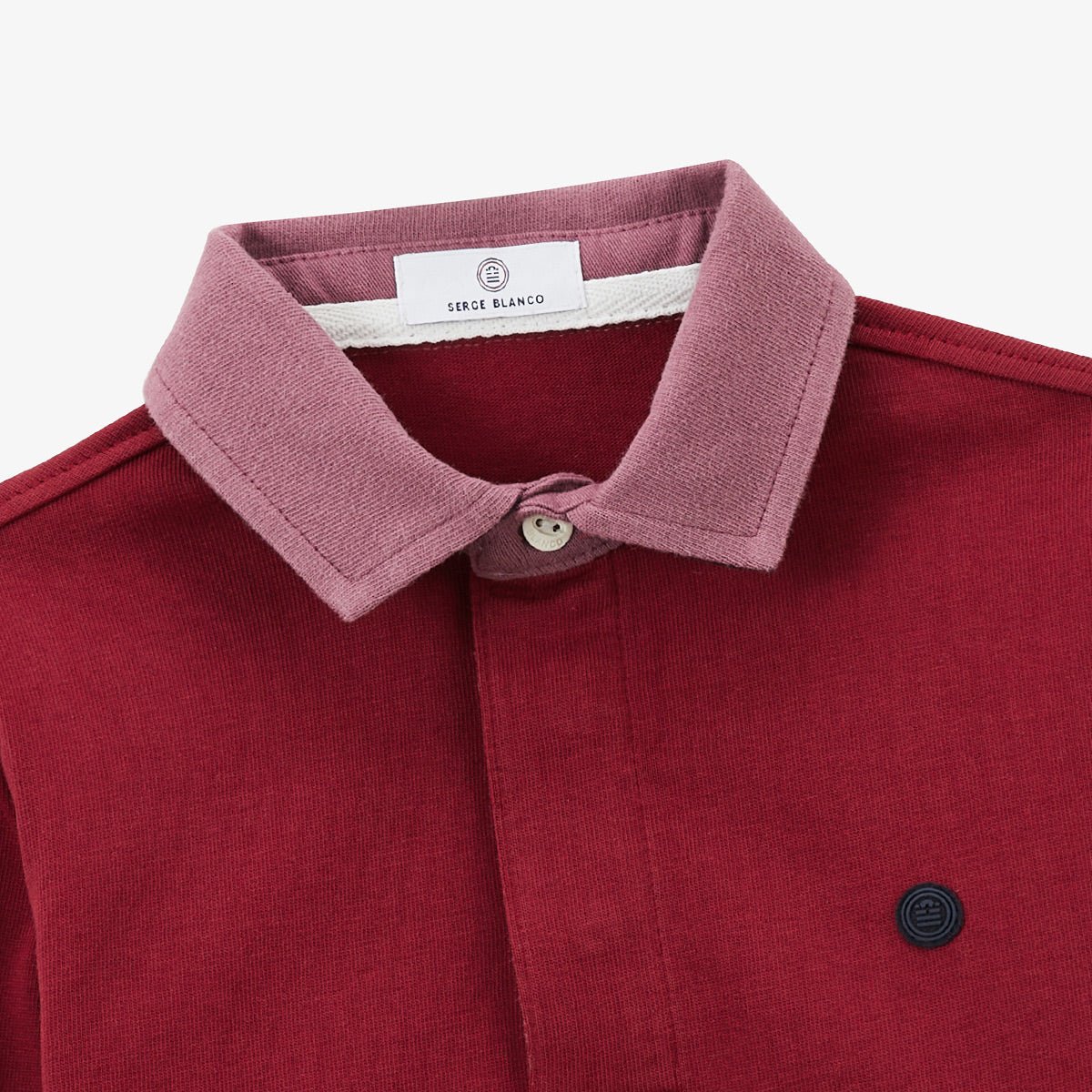 Boy&#039;s long-sleeved rugby polo SERGE BLANCO Red