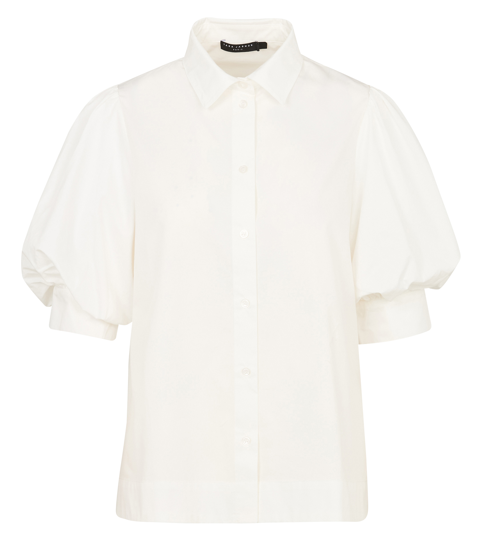 Chemise droite à manches bouffantes TARA JARMON Blanc