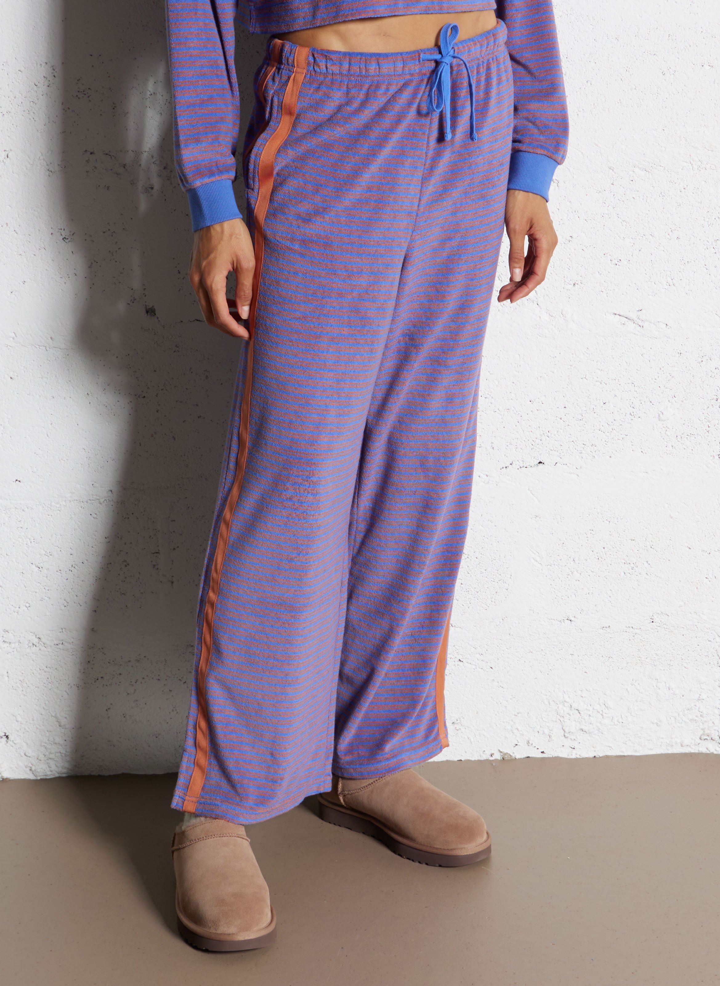 Pantalon large taille haute en coton mélangé BILLABONG Bleu