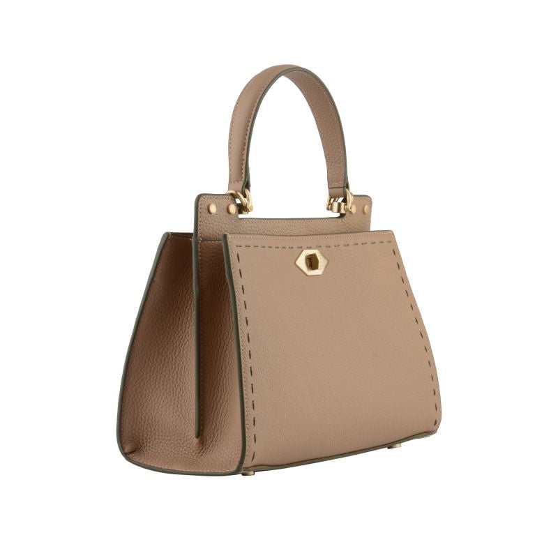 Handbag - cowhide leather POURCHET Brown