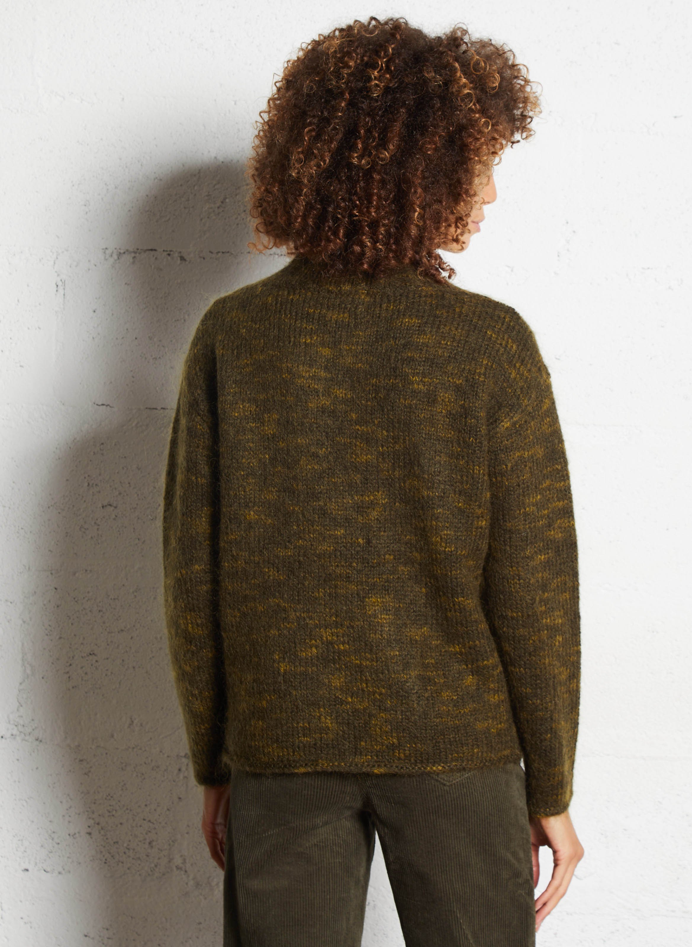 Pull col montant uni en laine mélangée MAISON 123 Vert