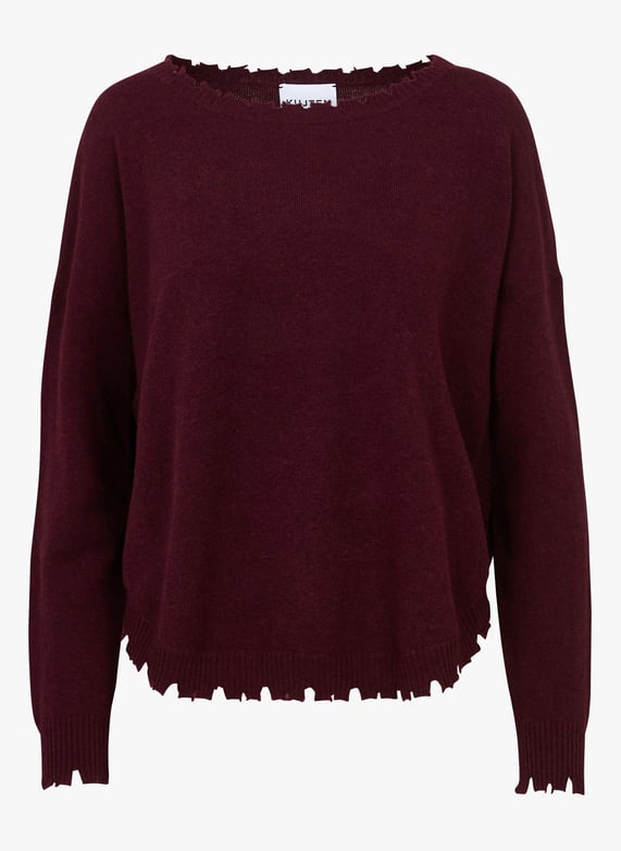 Cashmere Pulli Bordeaux Kaschmir Oversize Pullover Rot Damen