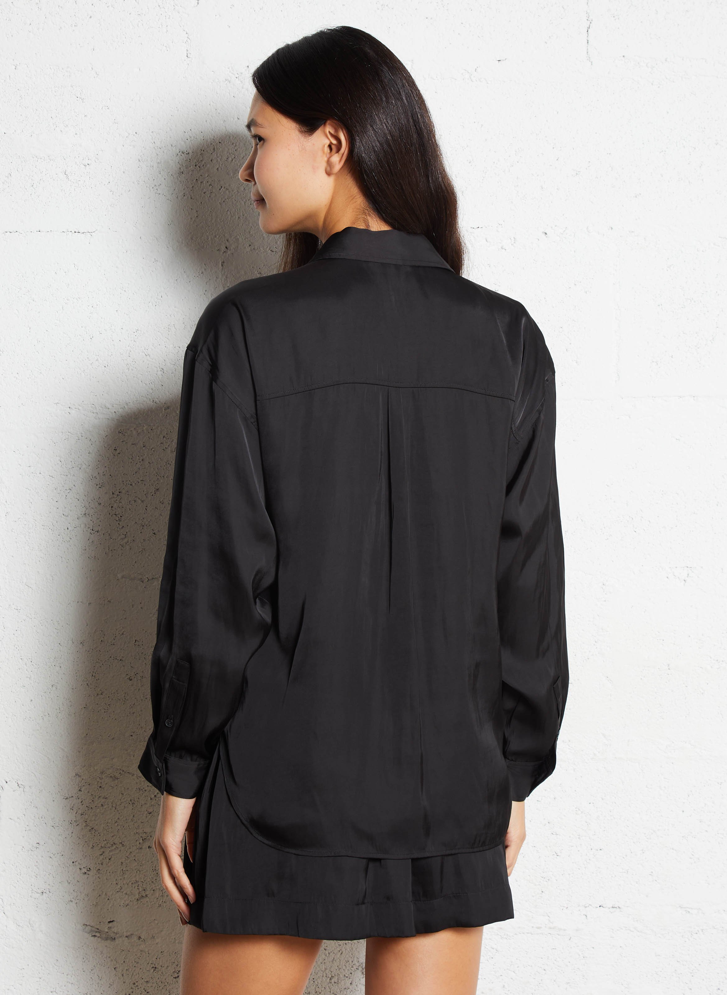 Short satin dress IKKS Black