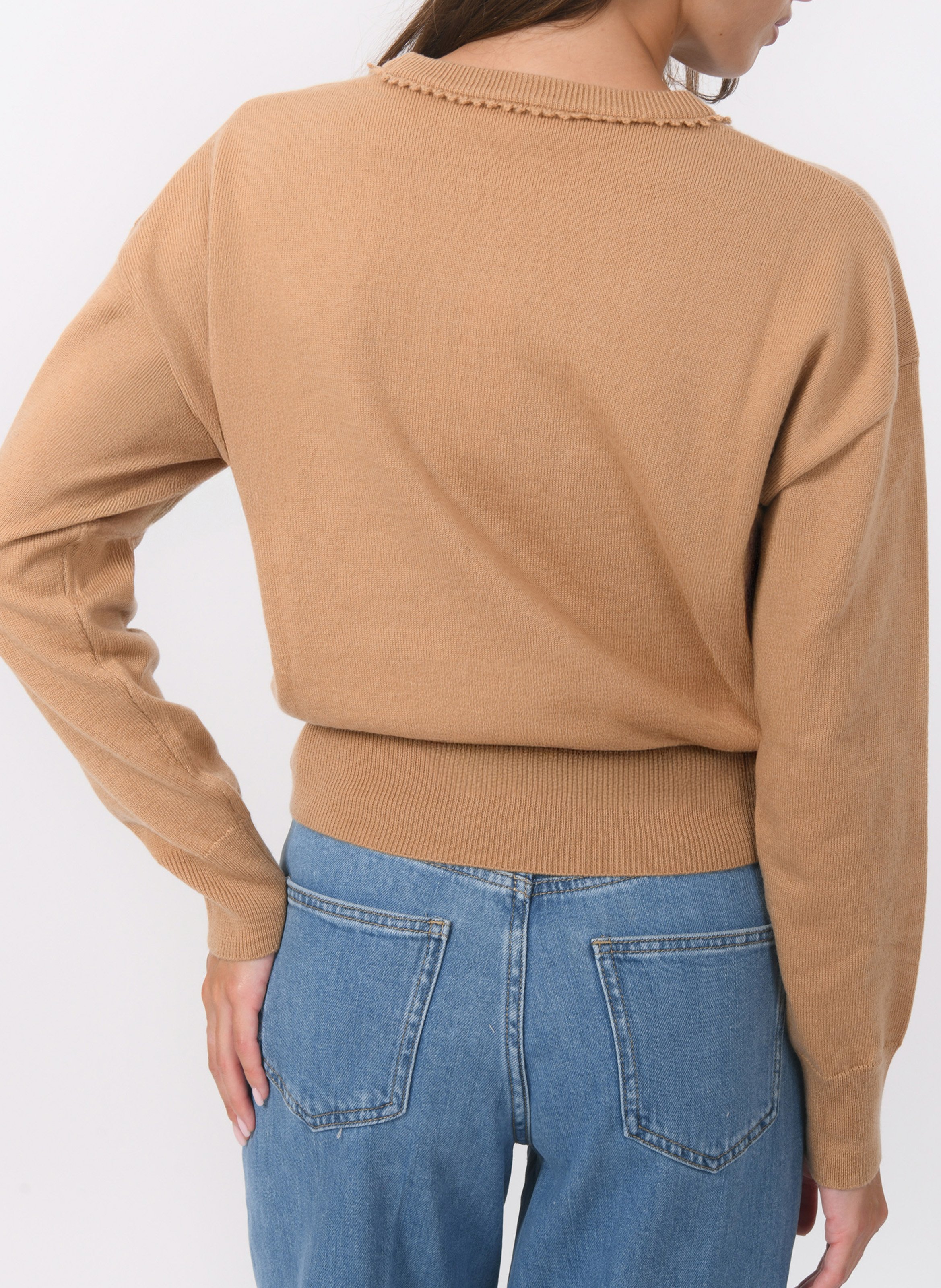 Kurzärmliger Pullover mit Rundhalsausschnitt KOOKAI Beige
