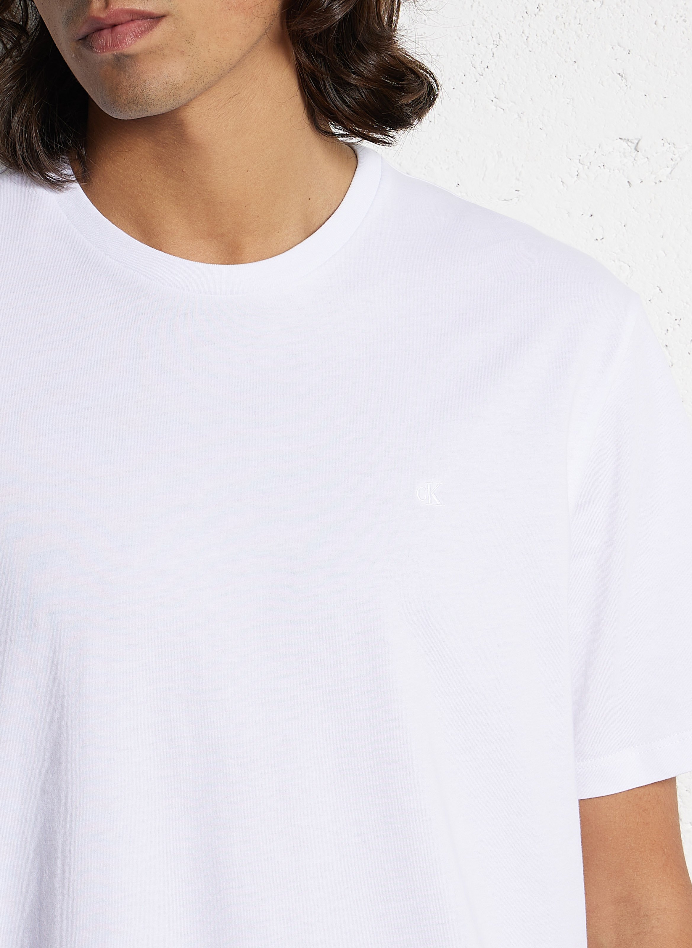 Gerade geschnittenes T-Shirt aus Baumwolle CALVIN KLEIN Weiss