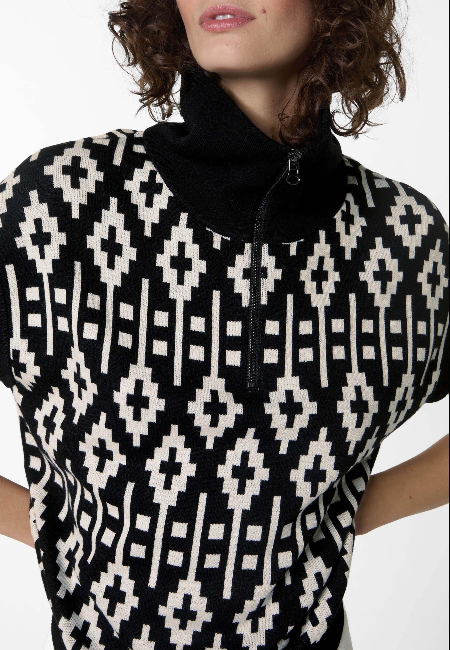 Short-sleeved jacquard sweater RODIER Black