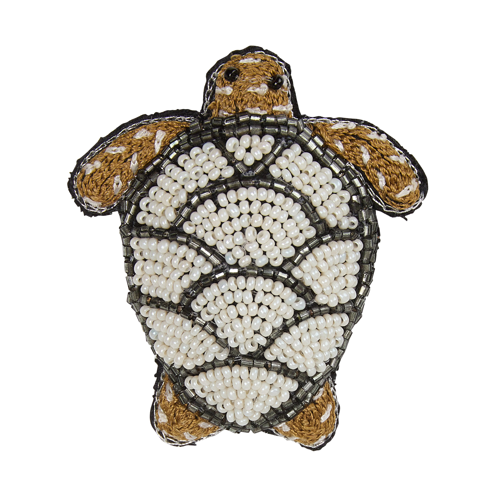 Turtle-shaped brooch NICE THINGS Beige