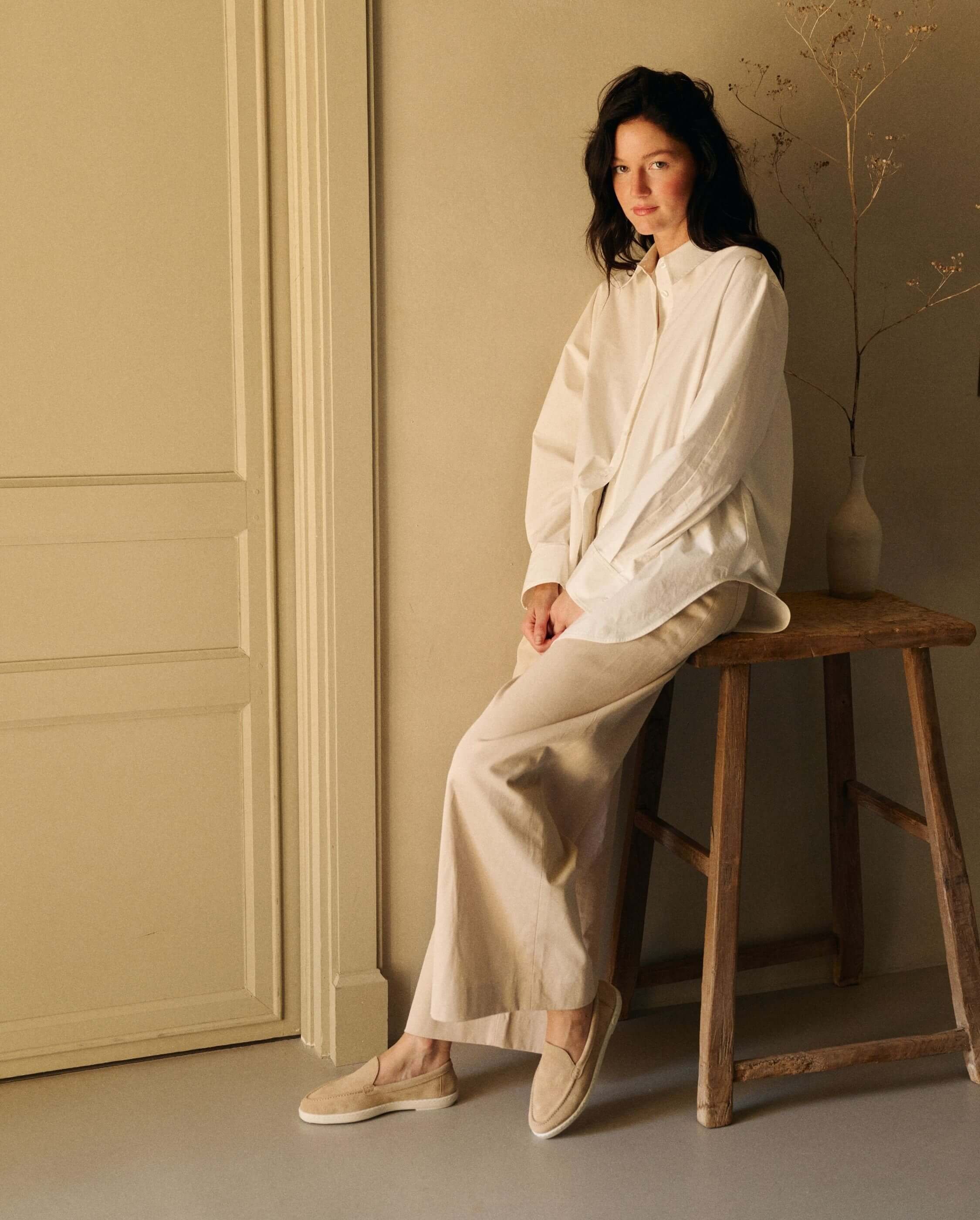 Women's moccasin slippers, beige ANGARDE Beige