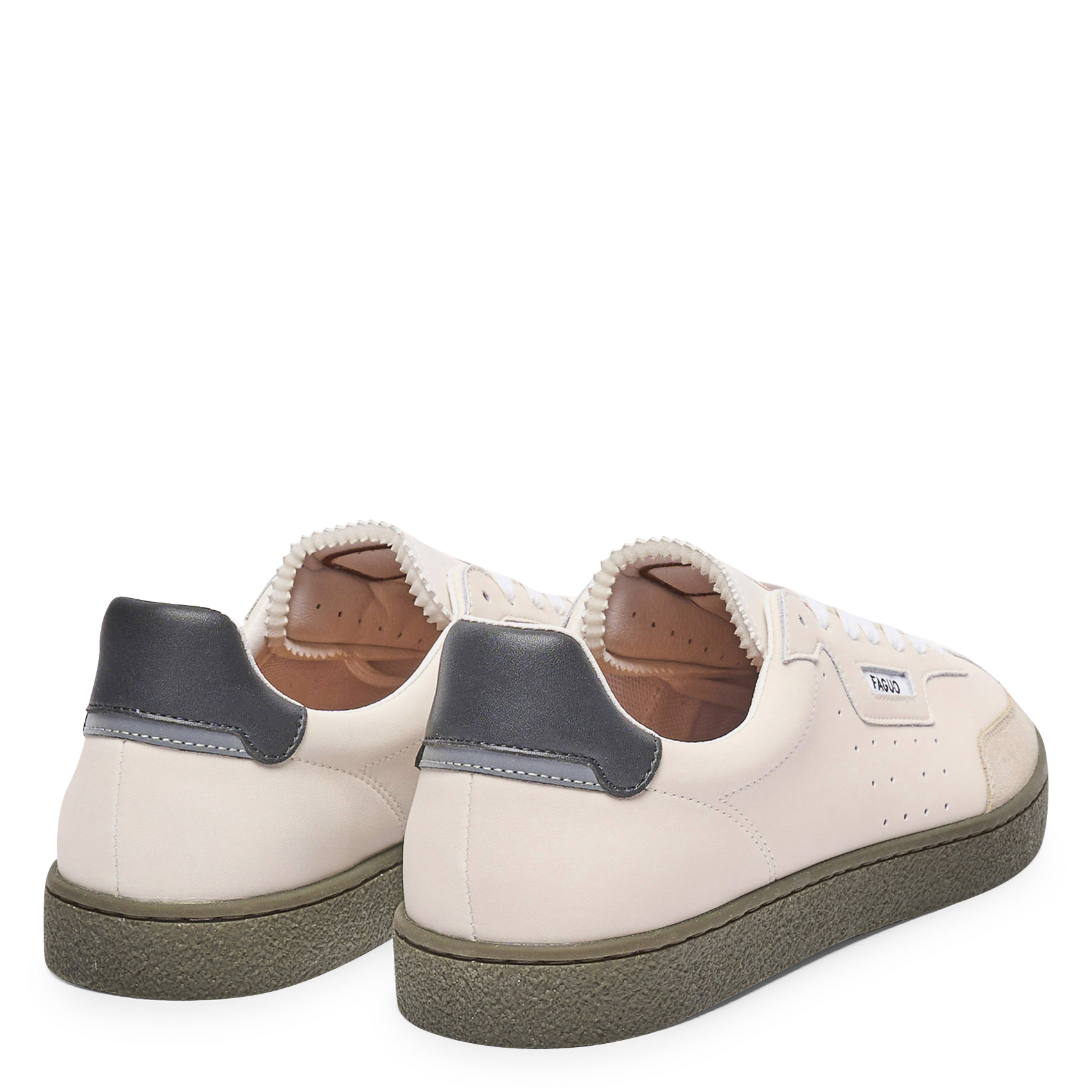 Niedrige Sneaker aus Leder-Mix FAGUO Beige