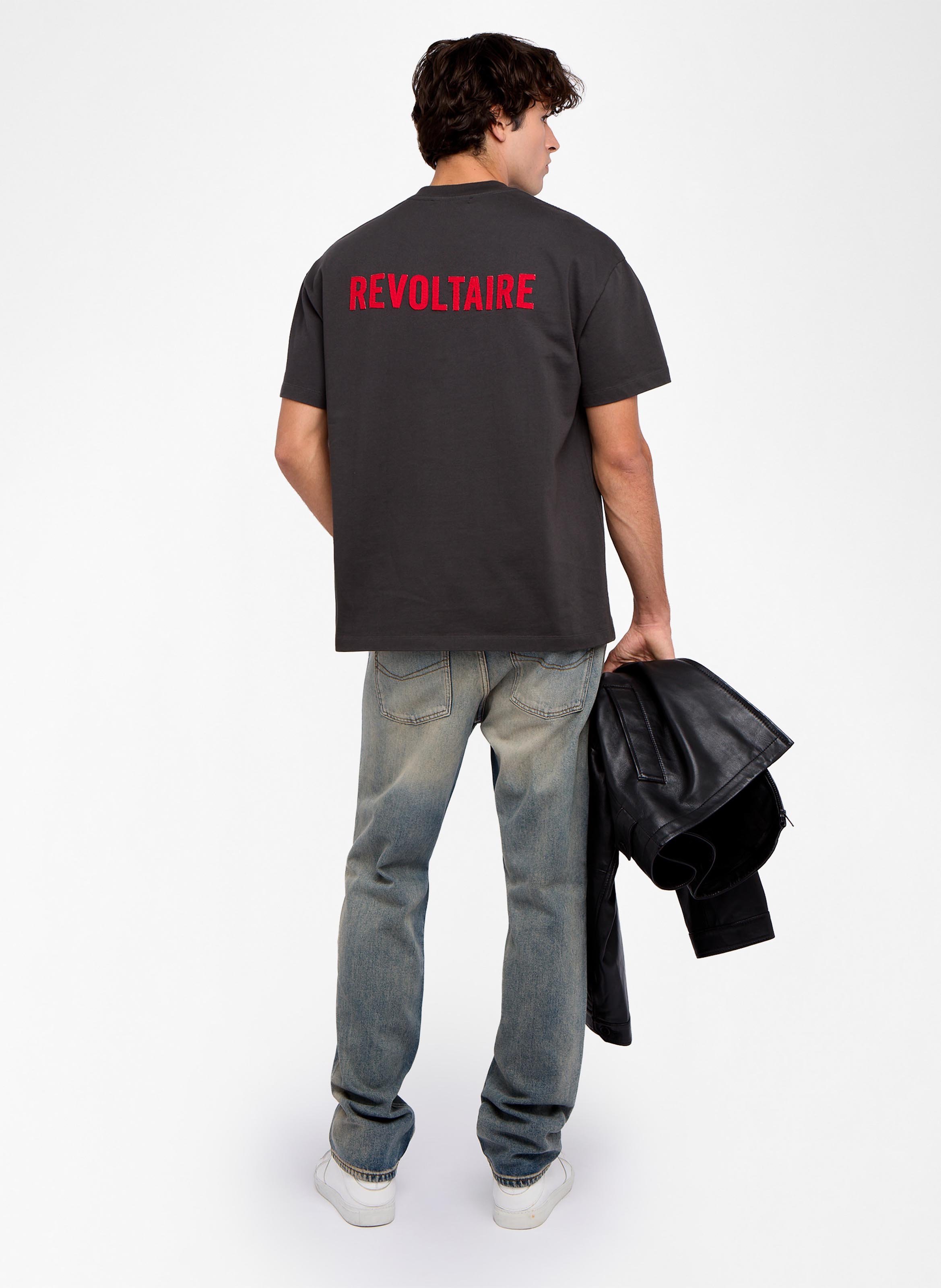 Straight-cut printed cotton T-shirt with round neck ZADIG&VOLTAIRE Black