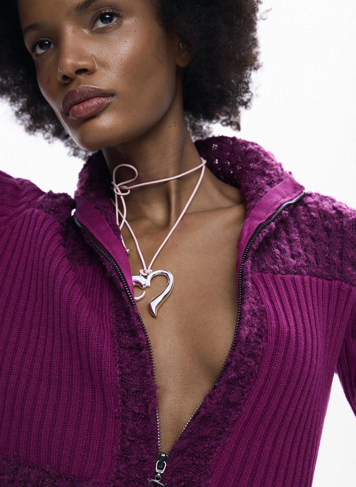 Gilet col montant DESIGUAL Rouge