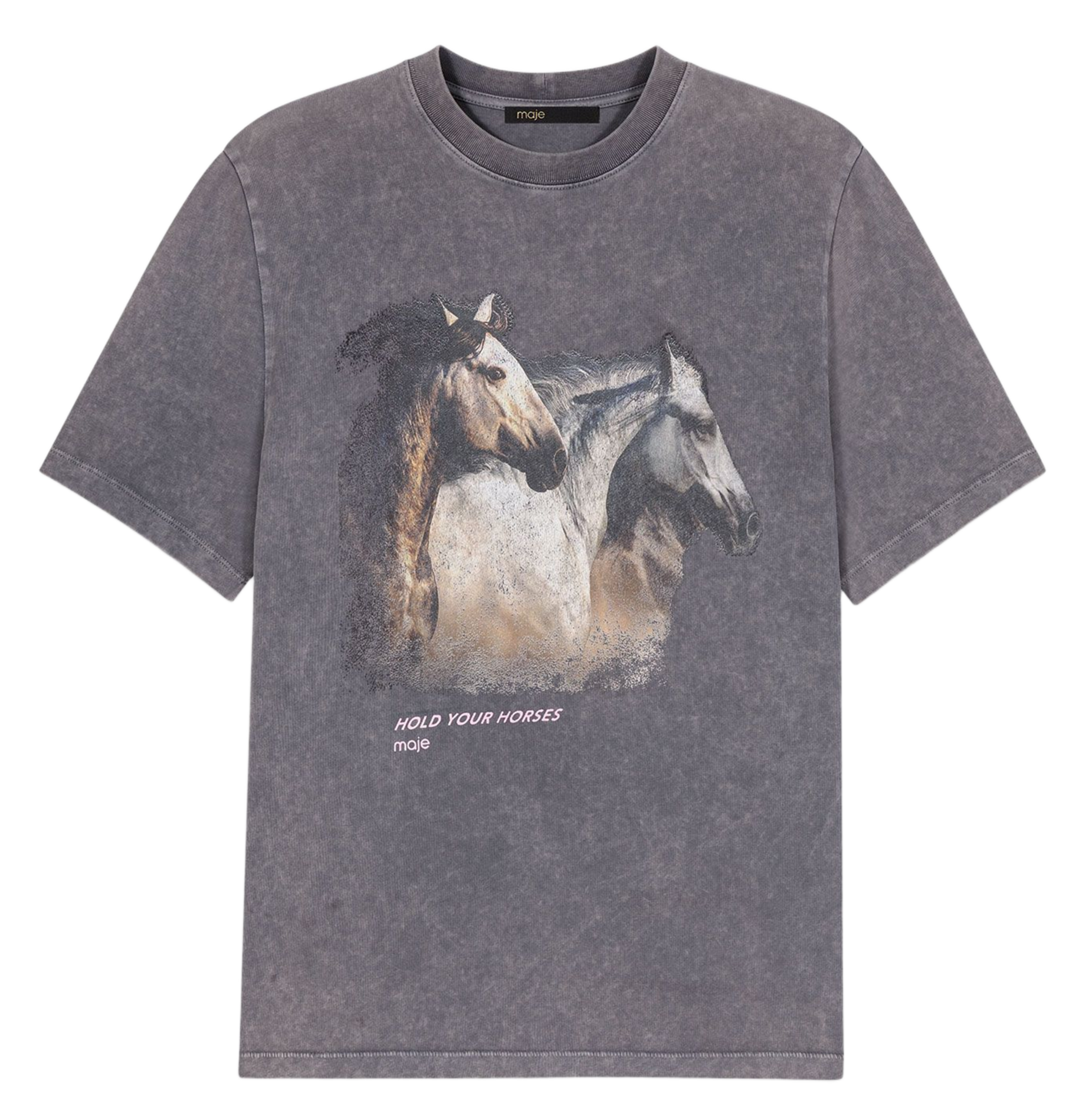 Effen T-shirt MAJE Grijs