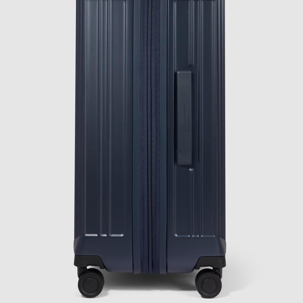 Large expandable 4-wheel trolley suitcase with TSA lock and removable washable lining PIQUADRO Blue