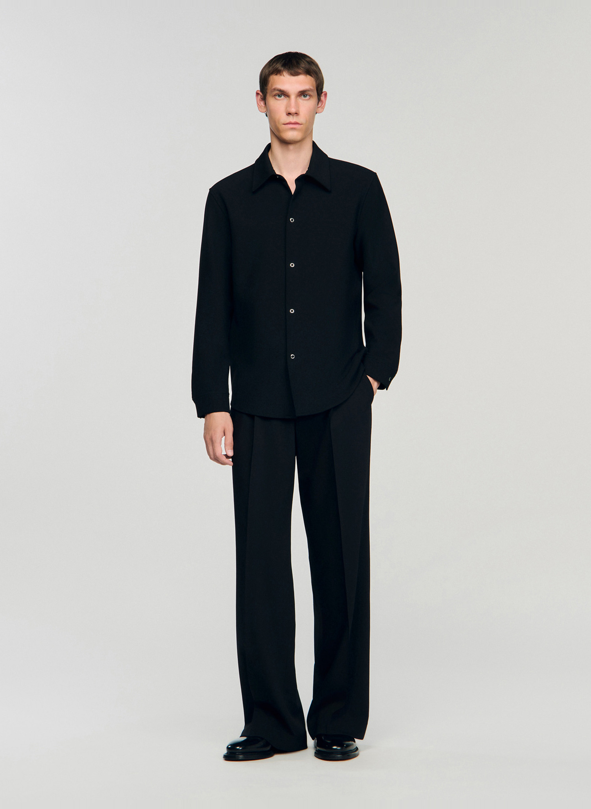 Chemise droite à col classique  Noir