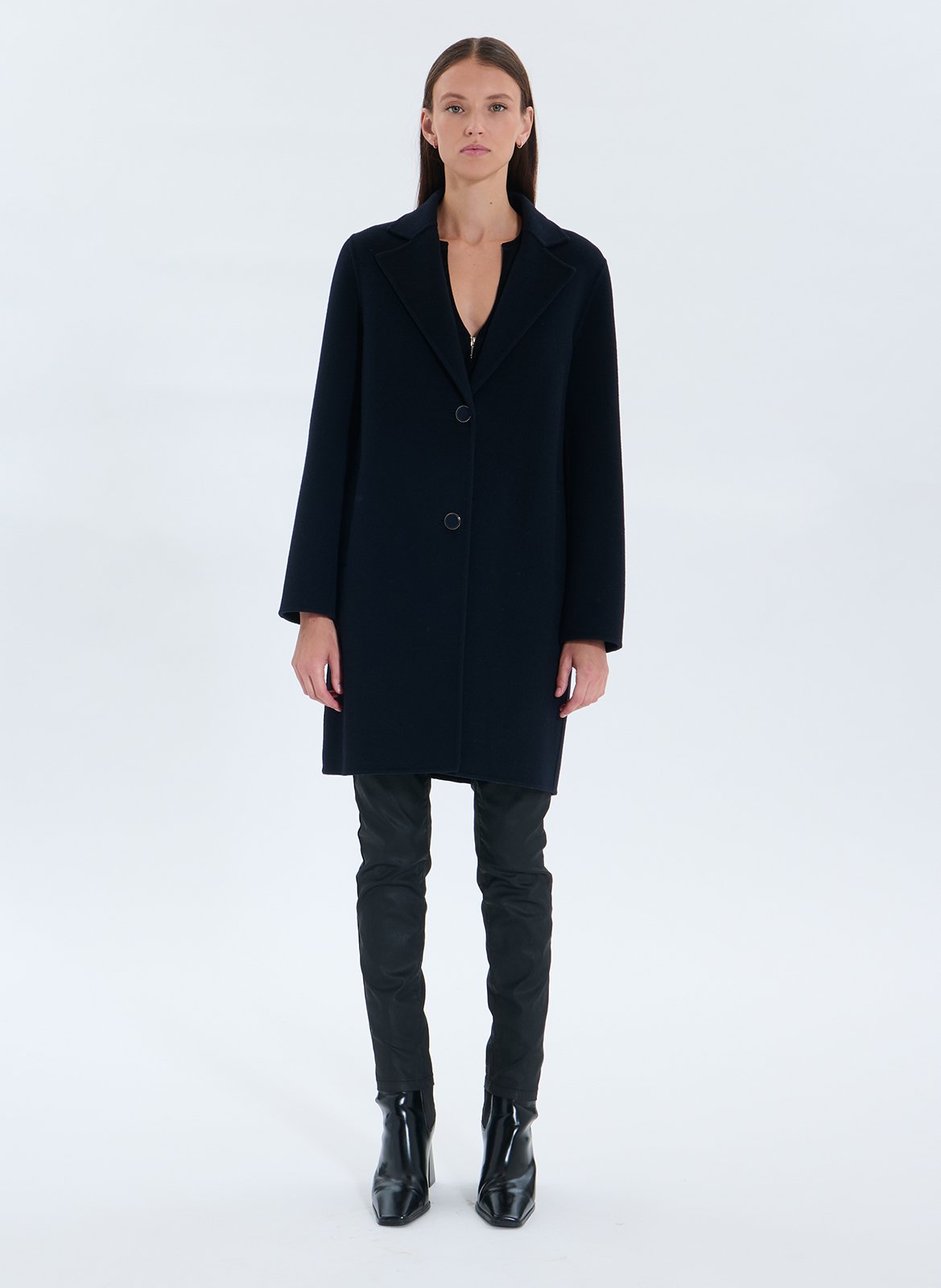 Oversized wool-blend coat with tailored collar ZAPA