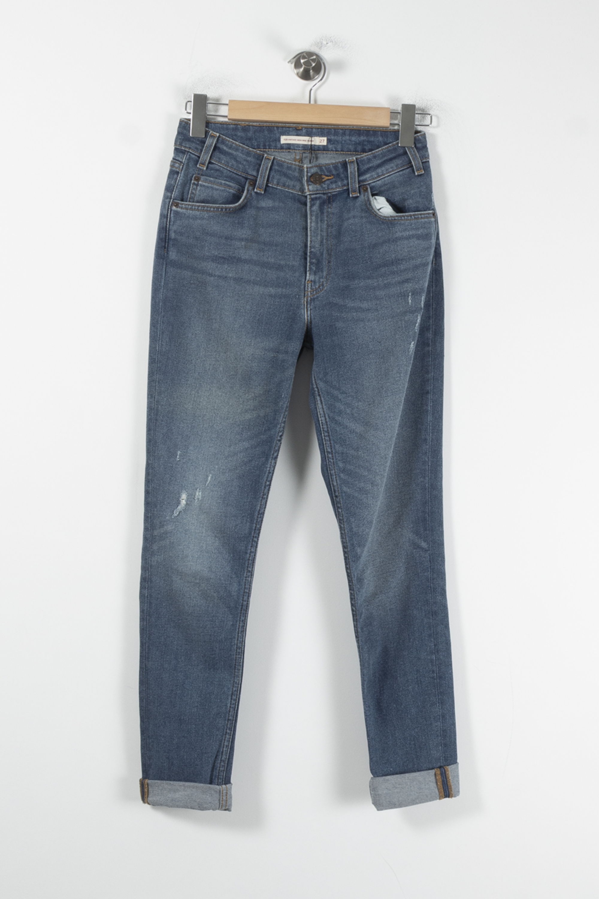 Cropped slim jeans with studs LEVI'S - Seconde main Blue