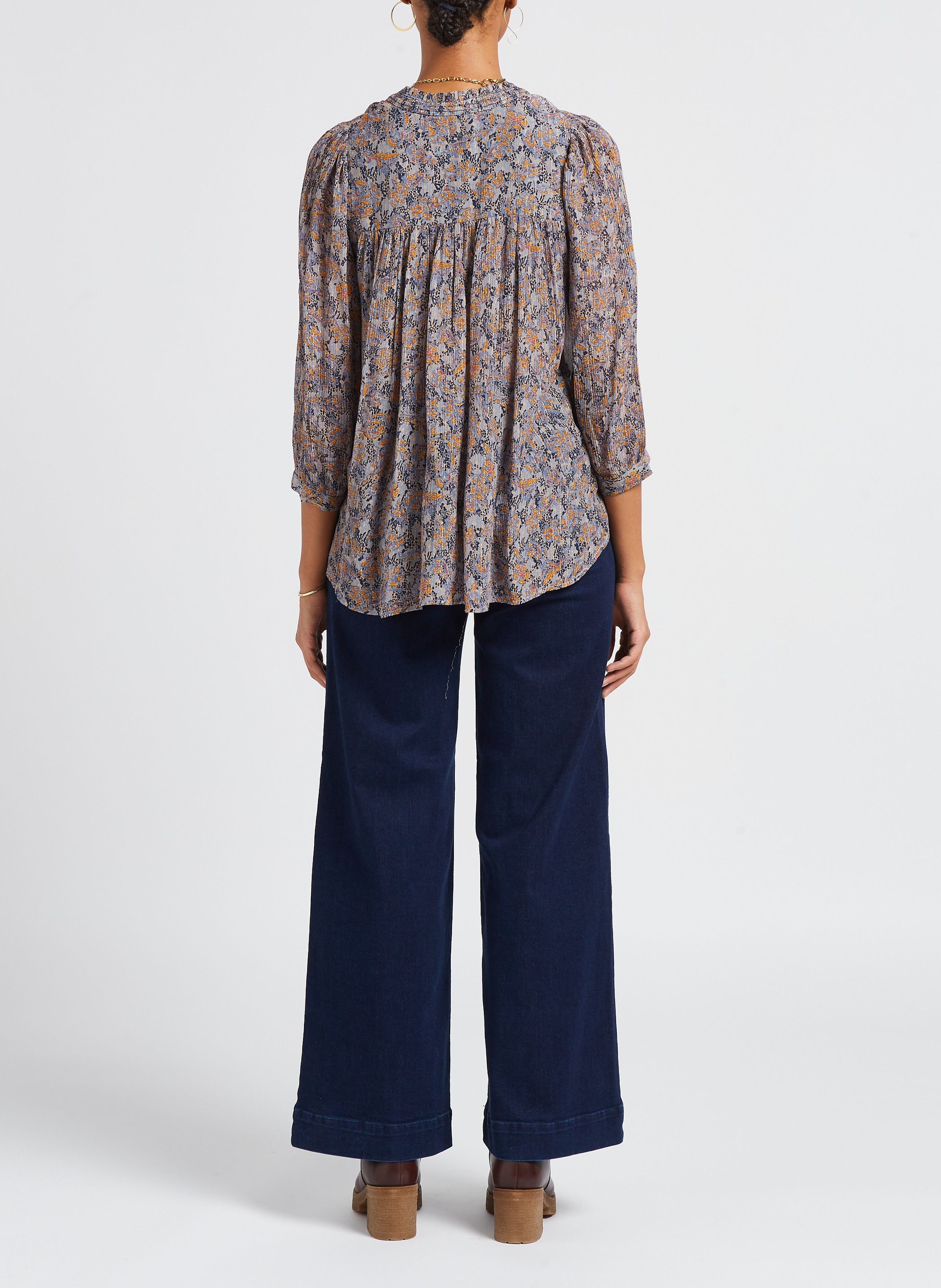 Pantalon flare en denim léger SESSUN Bleu