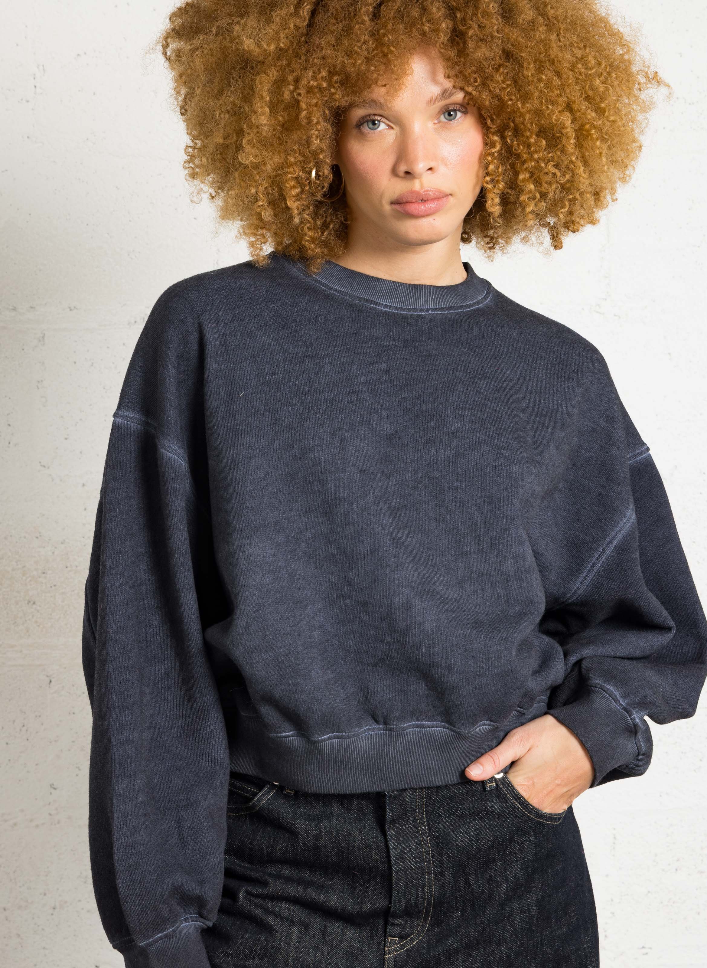 Rundhals-Sweatshirt aus Baumwoll-Mix BELLEROSE