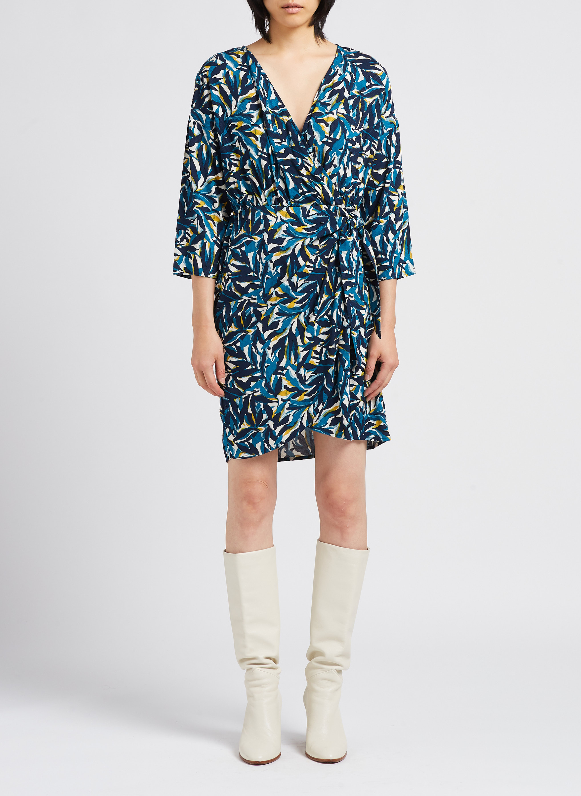 Robe portefeuille droite VILA Beige