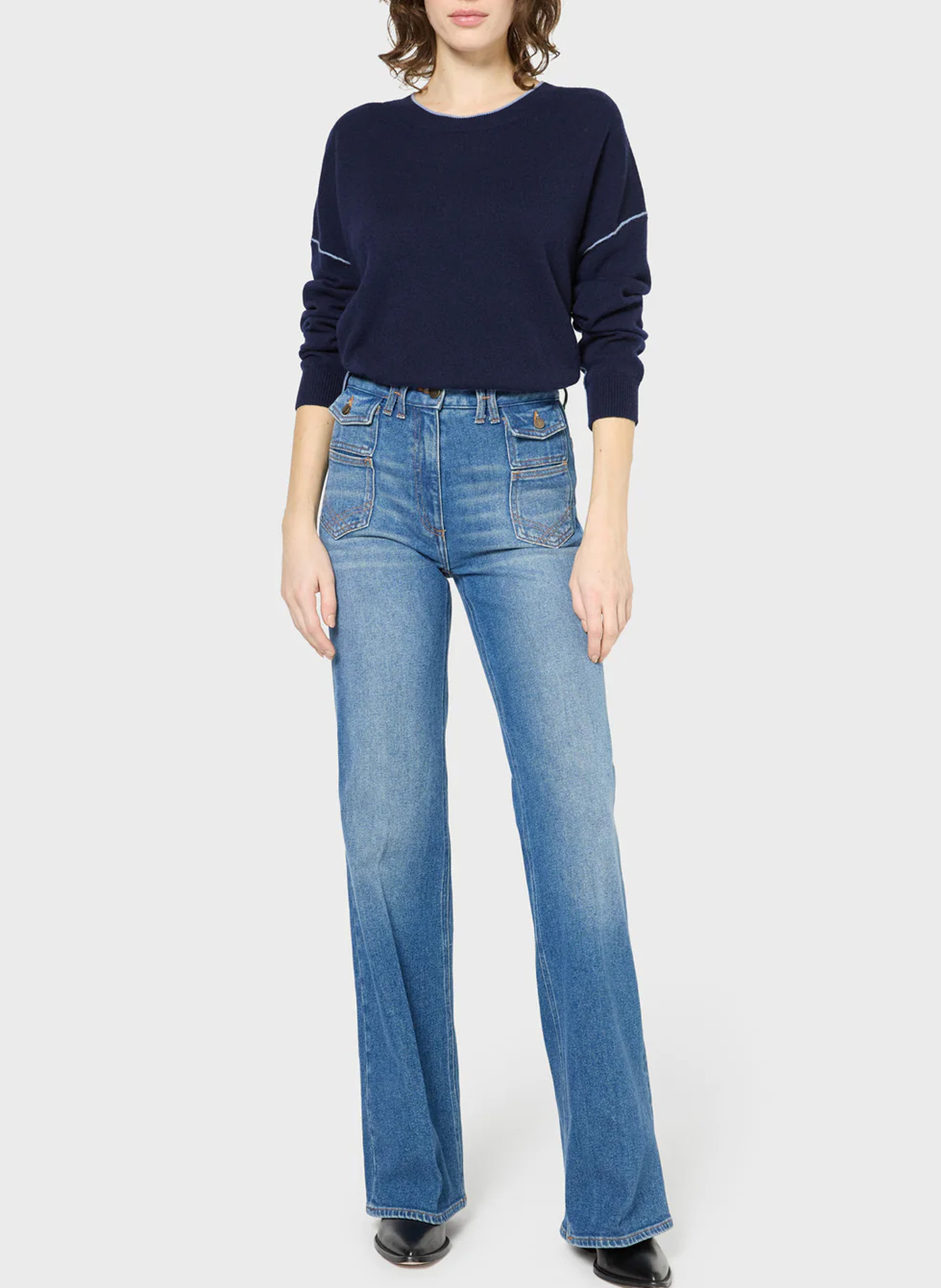 Pull ample en cachemire GERARD DAREL Bleu