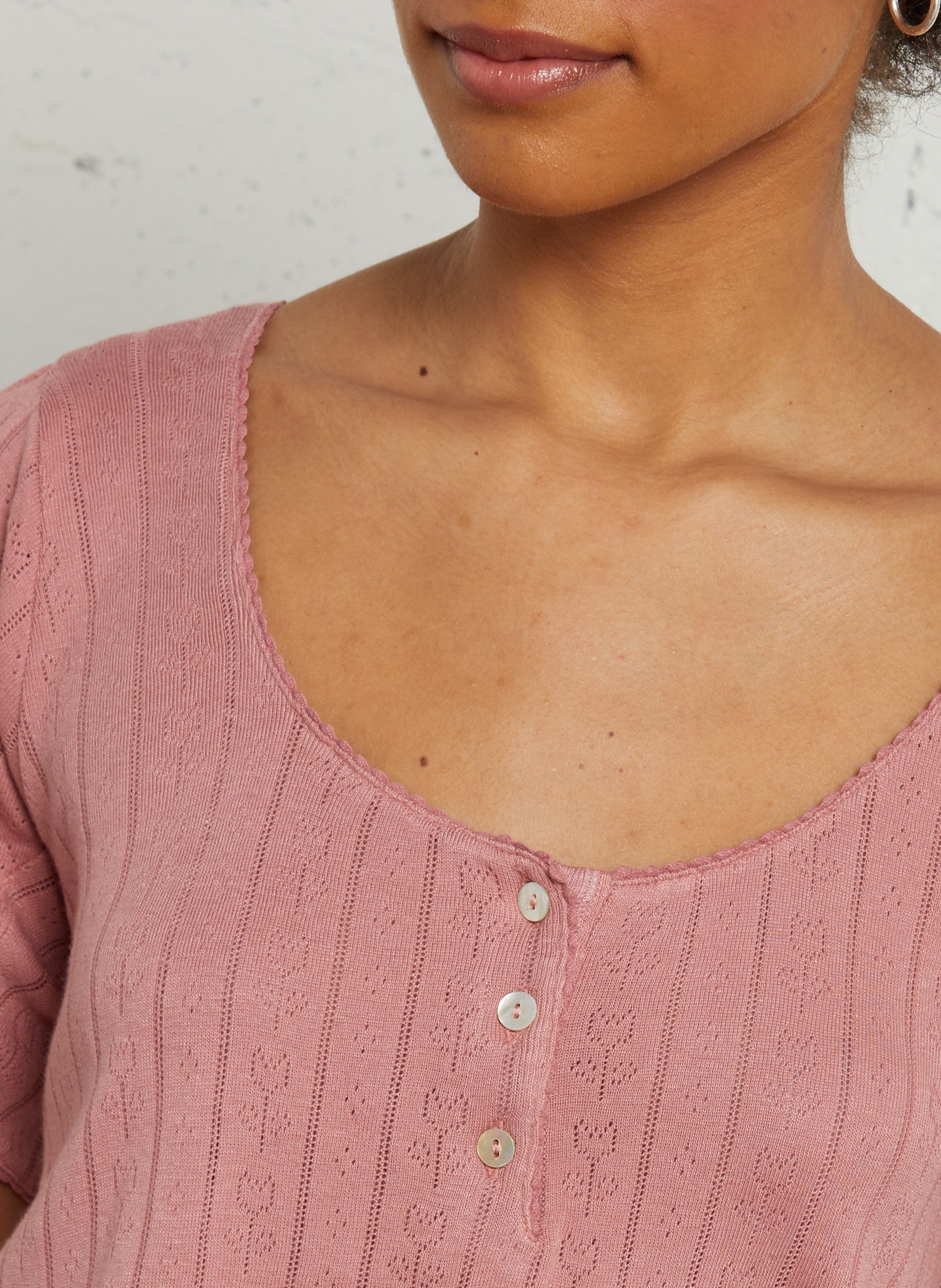 Basic cotton-mix T-shirt EMILE ET IDA Pink