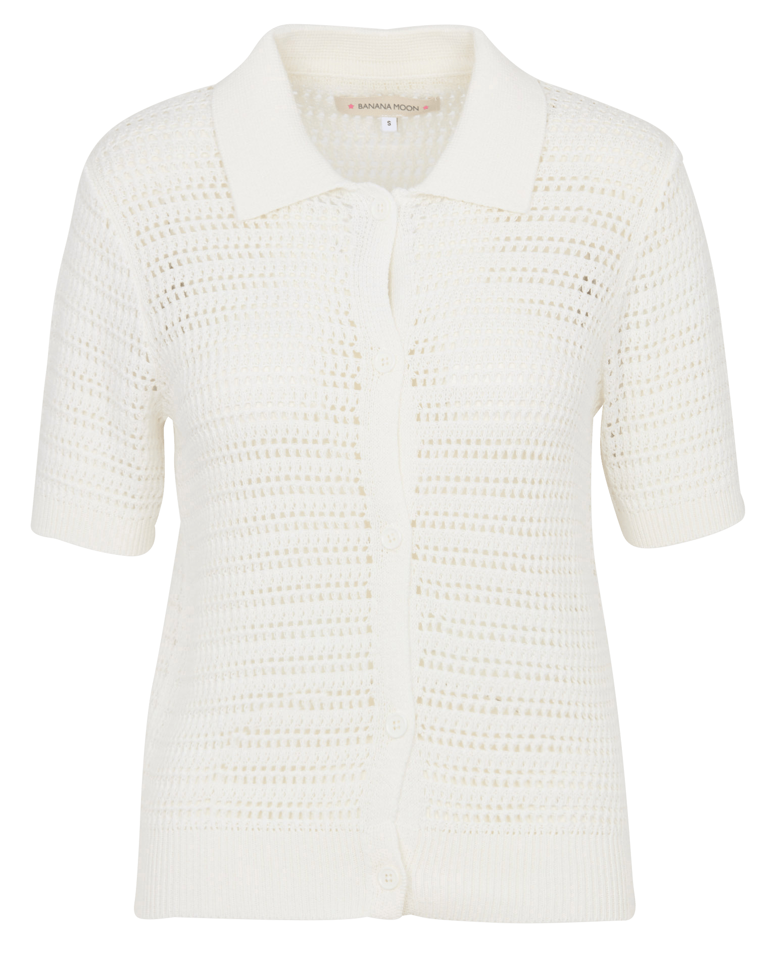 Tailliertes Weste mit klassischem Kragen aus Baumwolle BANANA MOON Weiss