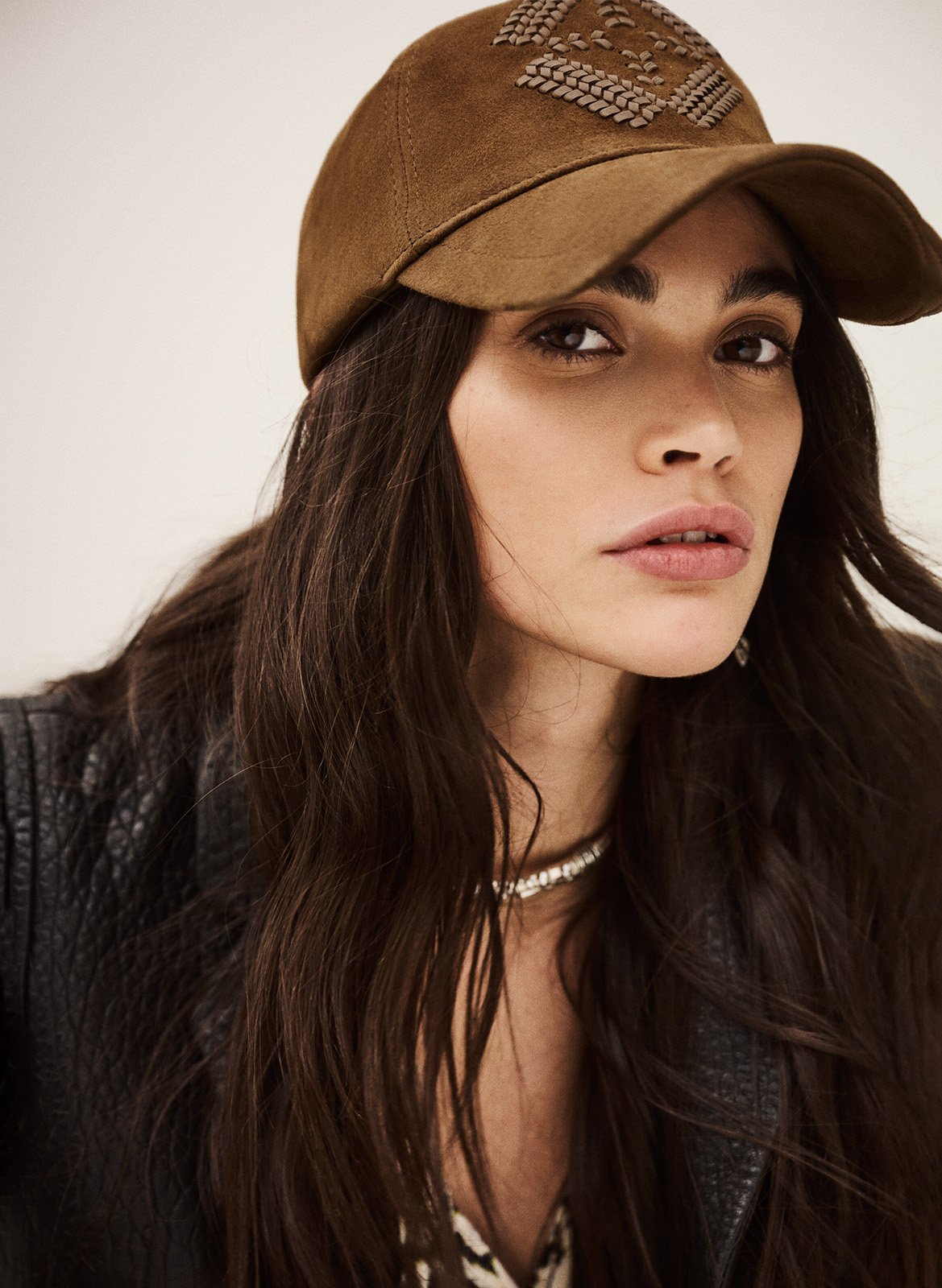 Casquette en cuir BA&SH Marron