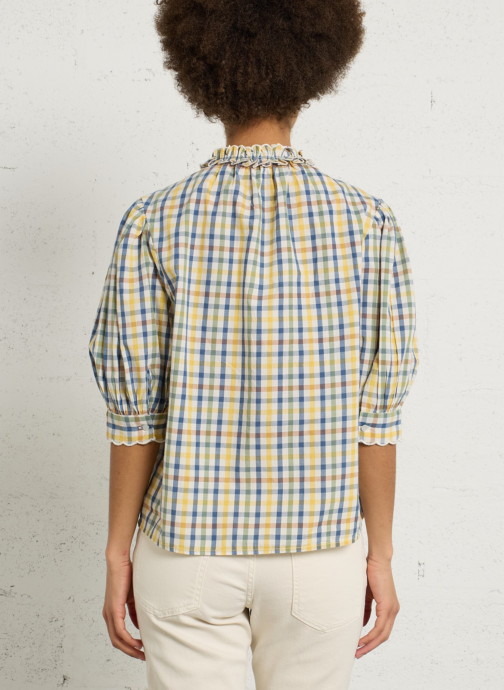 Round neck printed cotton top BELLEPIECE Multicolored