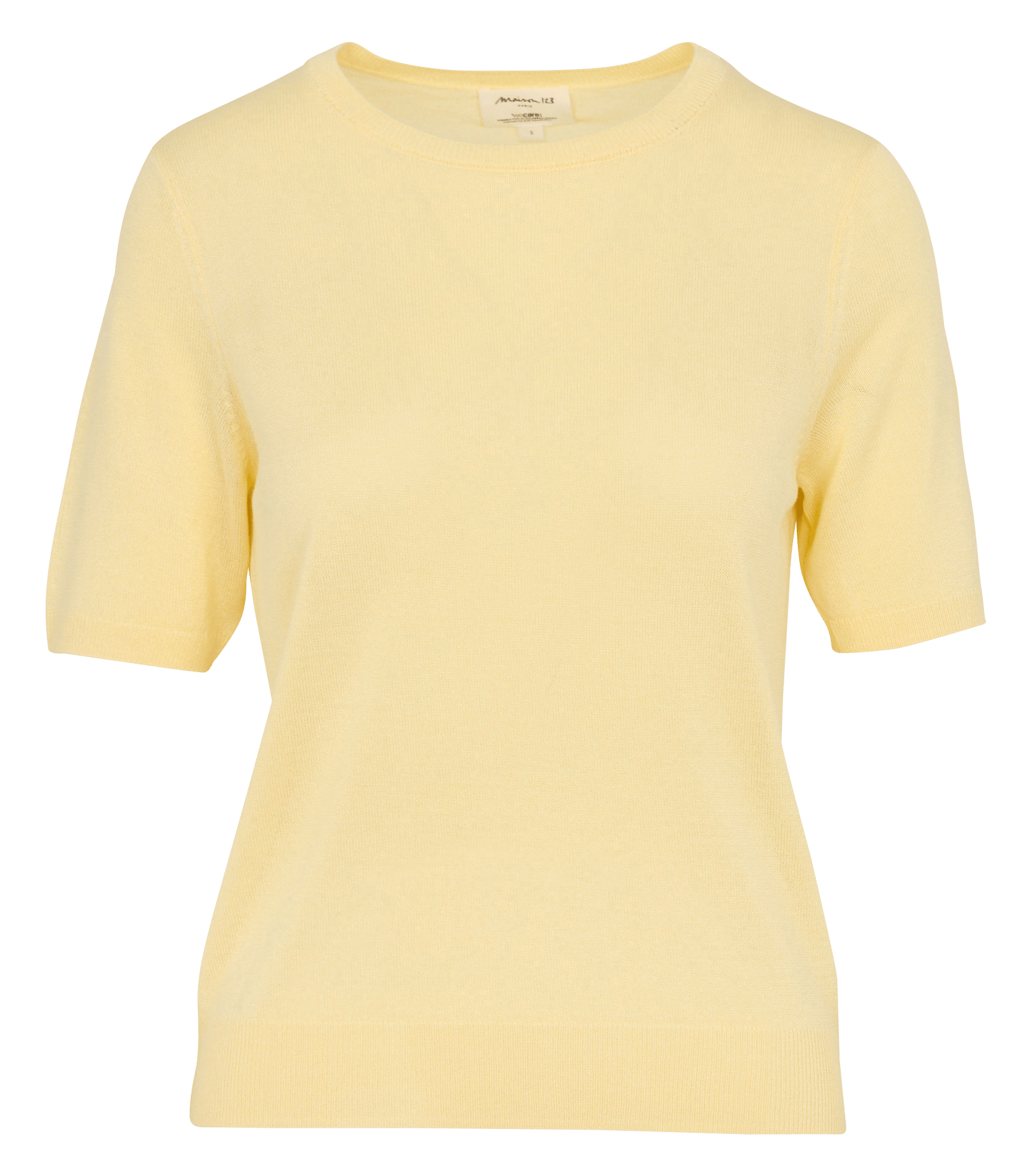 Short-sleeved knit sweater in solid fine knit MAISON 123