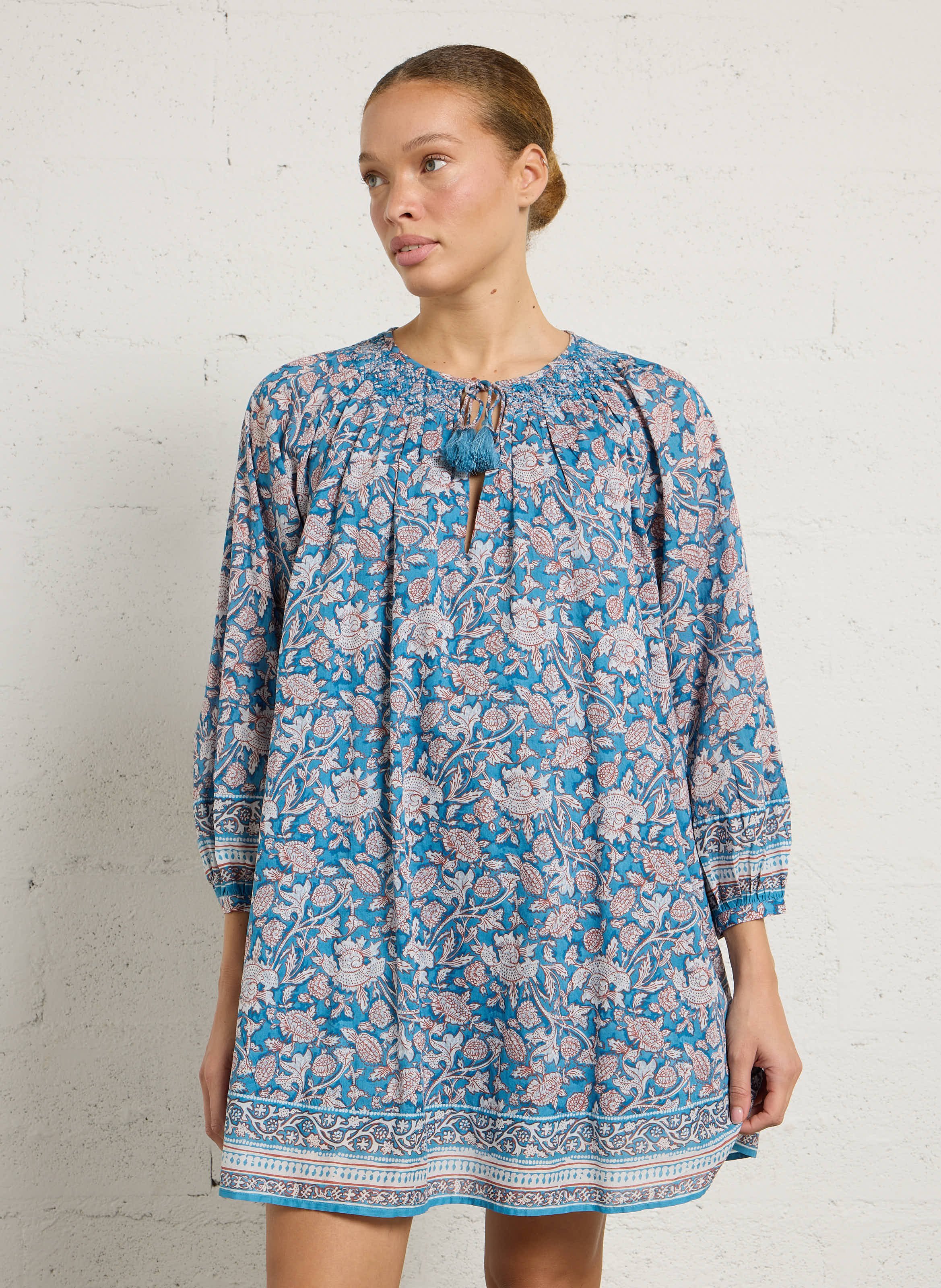 Kurzes, lockeres Bio-Baumwollkleid LOUISE MISHA Mehrfarbig