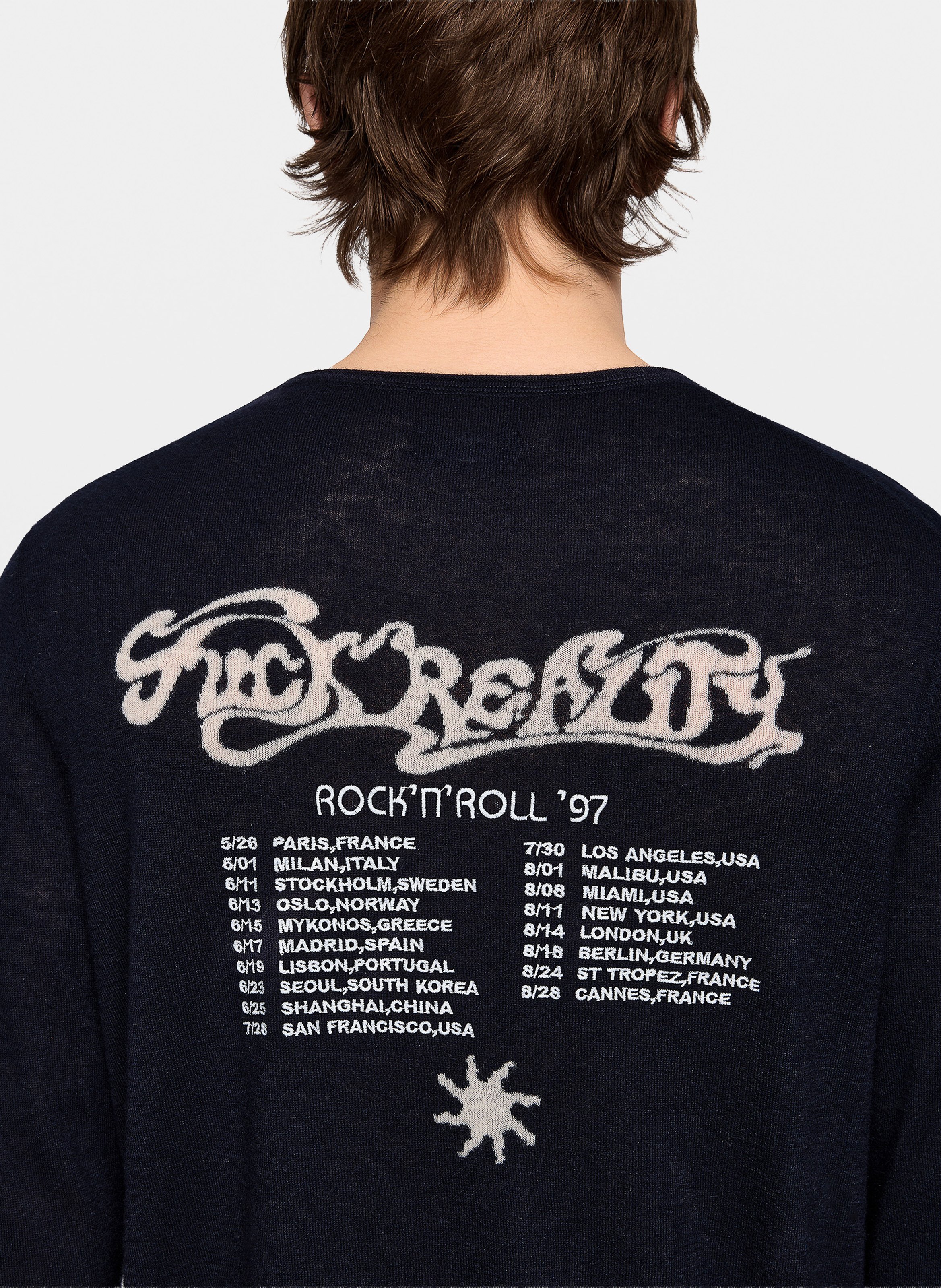 Tee-shirt col rond en cachemire ZADIG&VOLTAIRE Bleu