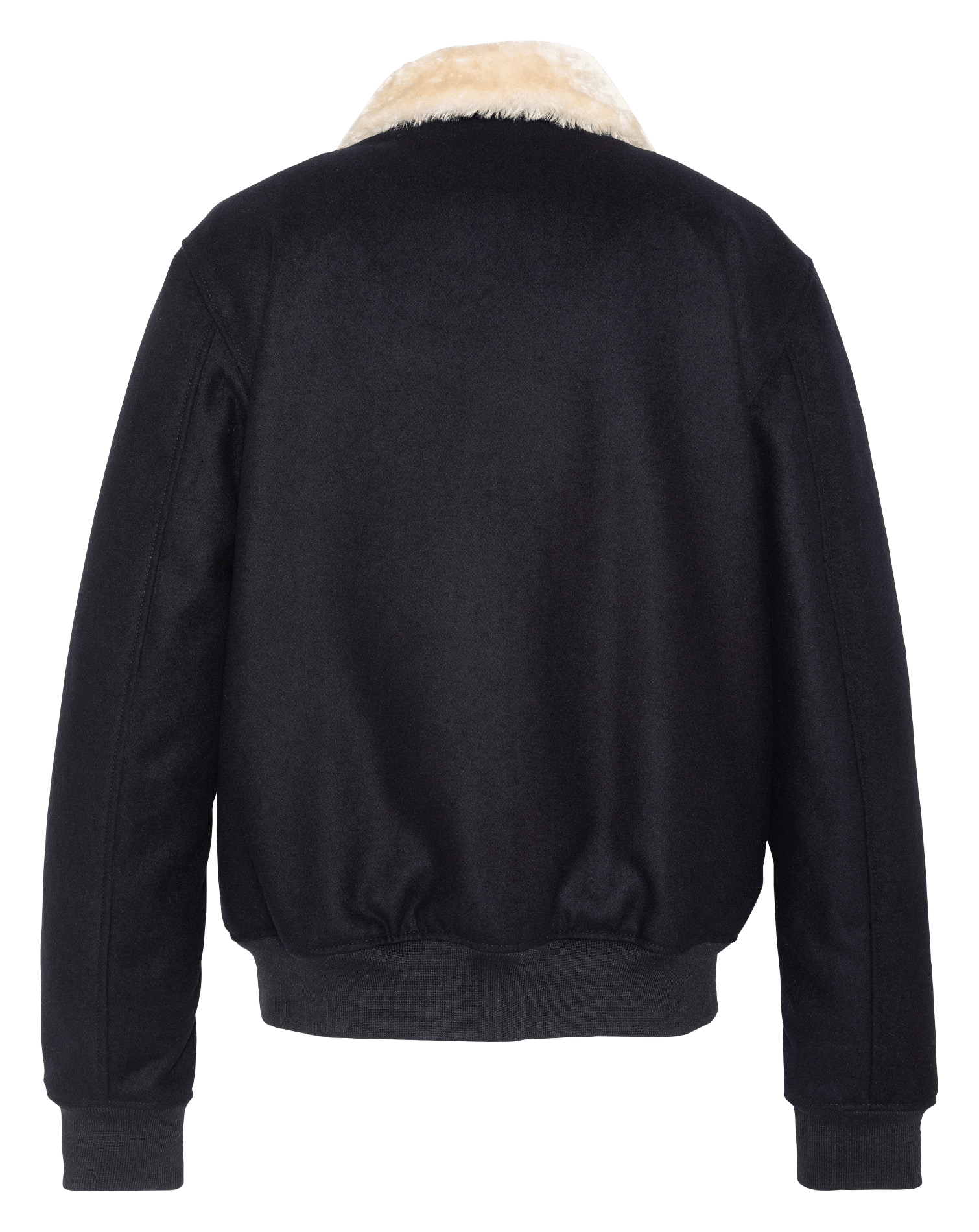 Pilotenjas van wolmix met afneembare kraag SCHOTT Blauw