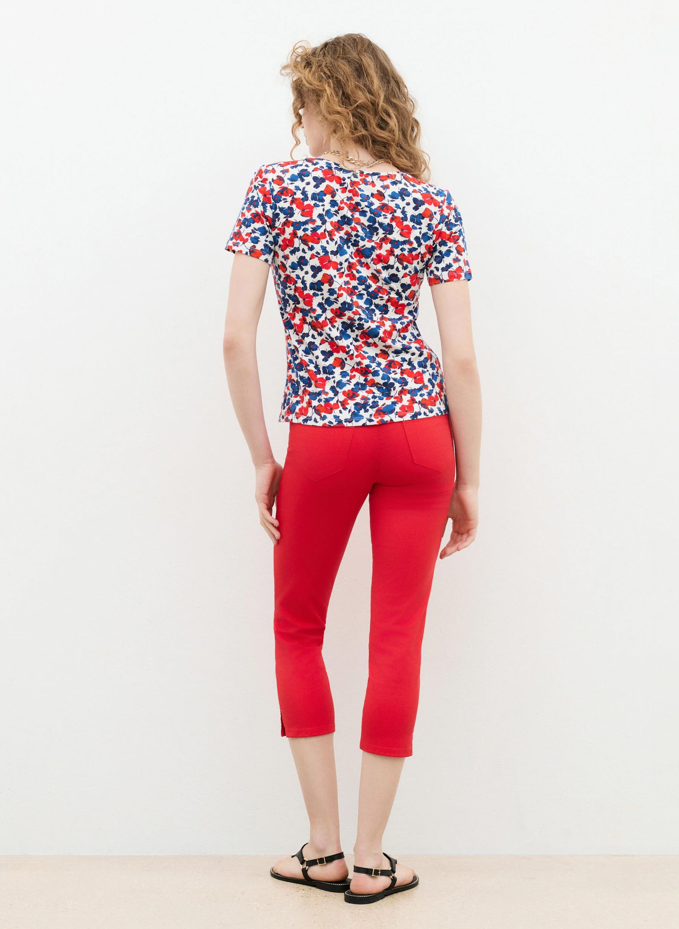 Top met bloemenprint CAROLL Beige
