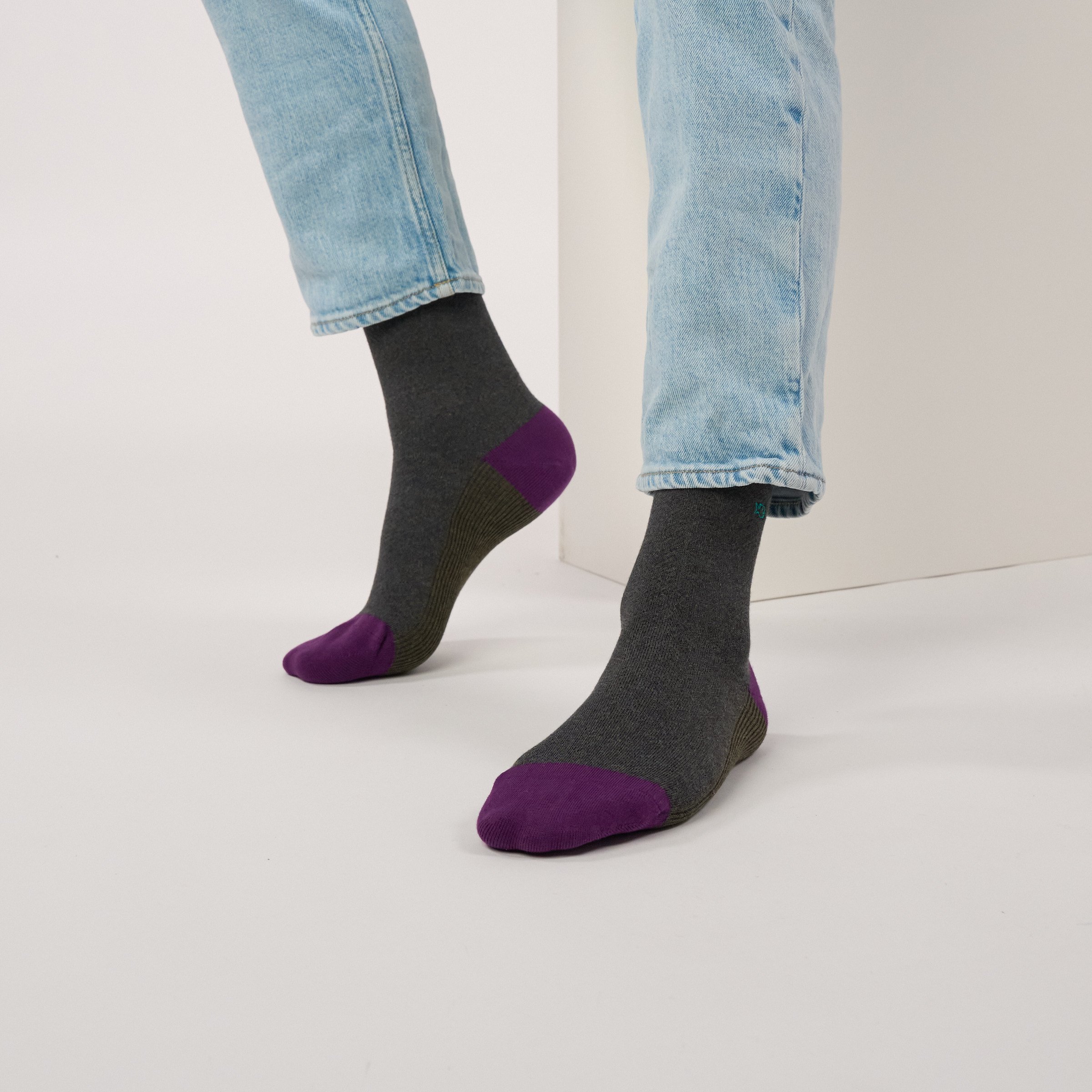 Combed cotton herringbone socks BILLYBELT Khaki
