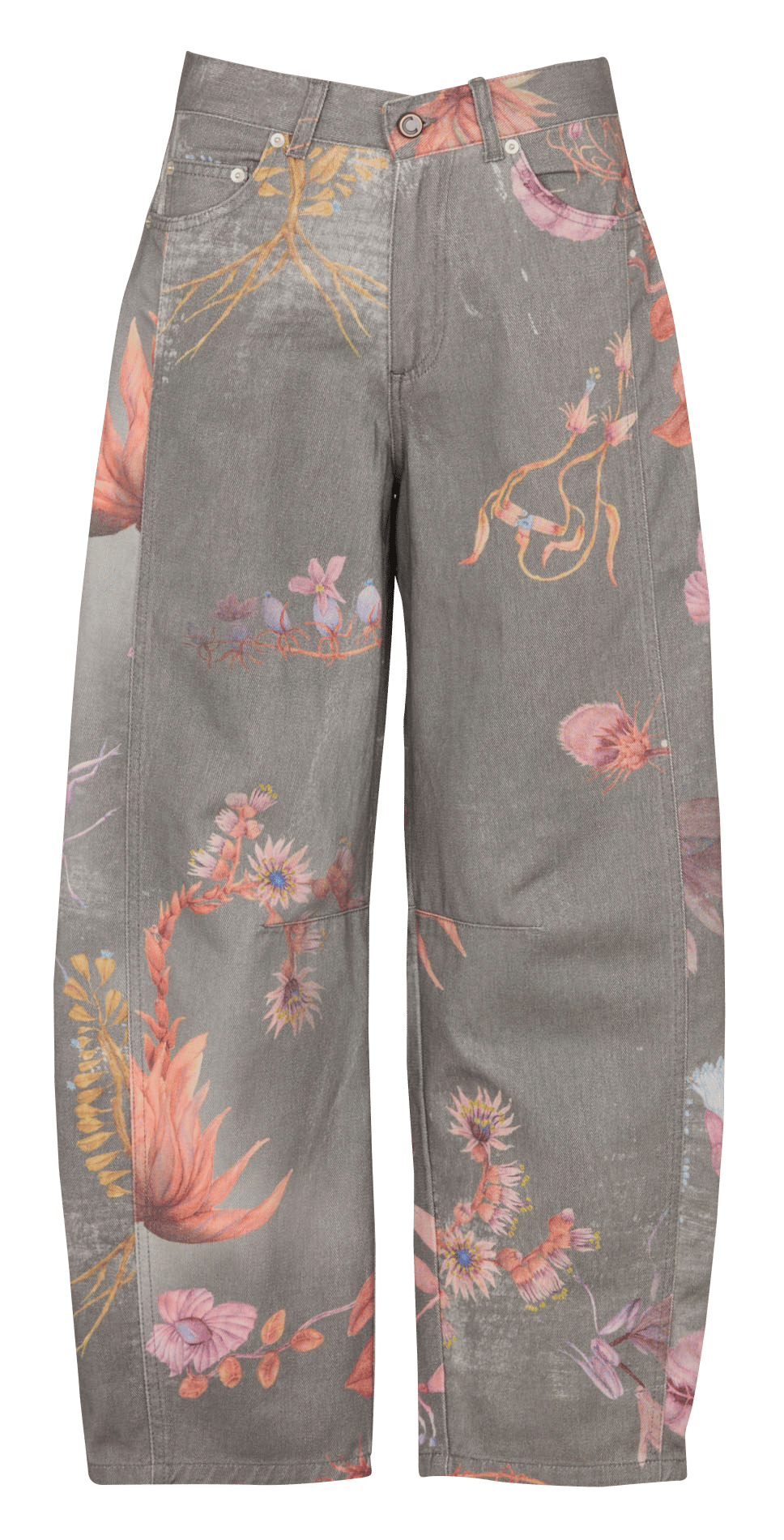 Jean barrel imprimé en coton COTELAC Gris
