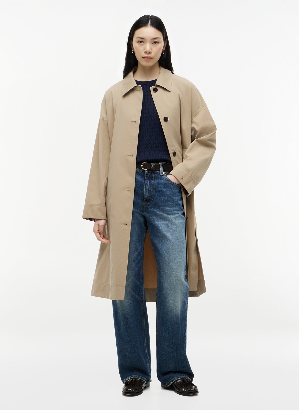 Oversize-Trenchcoat aus Baumwollmix TOMMY HILFIGER Beige