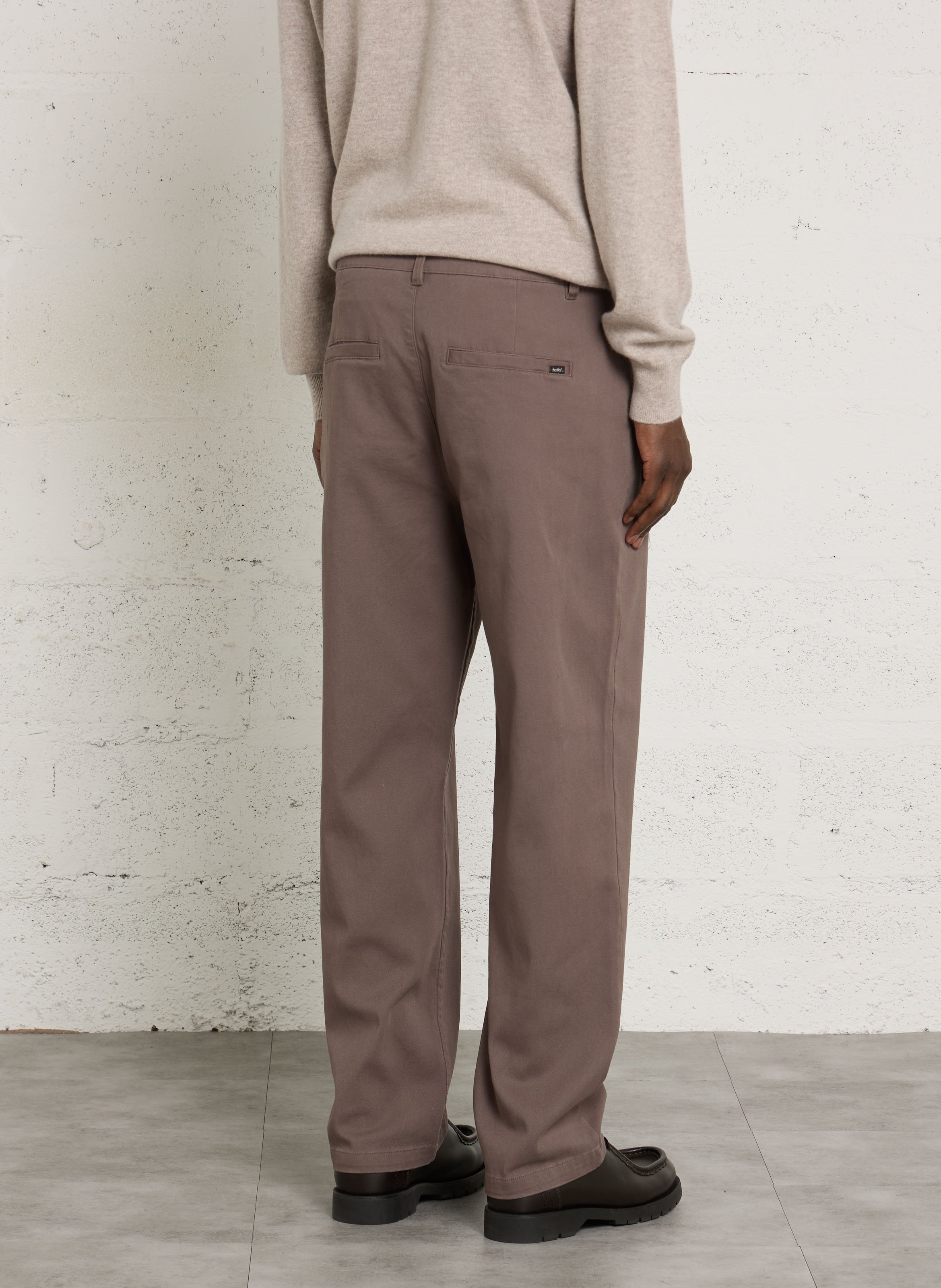 Straight-leg cotton-blend pants SOLID Beige