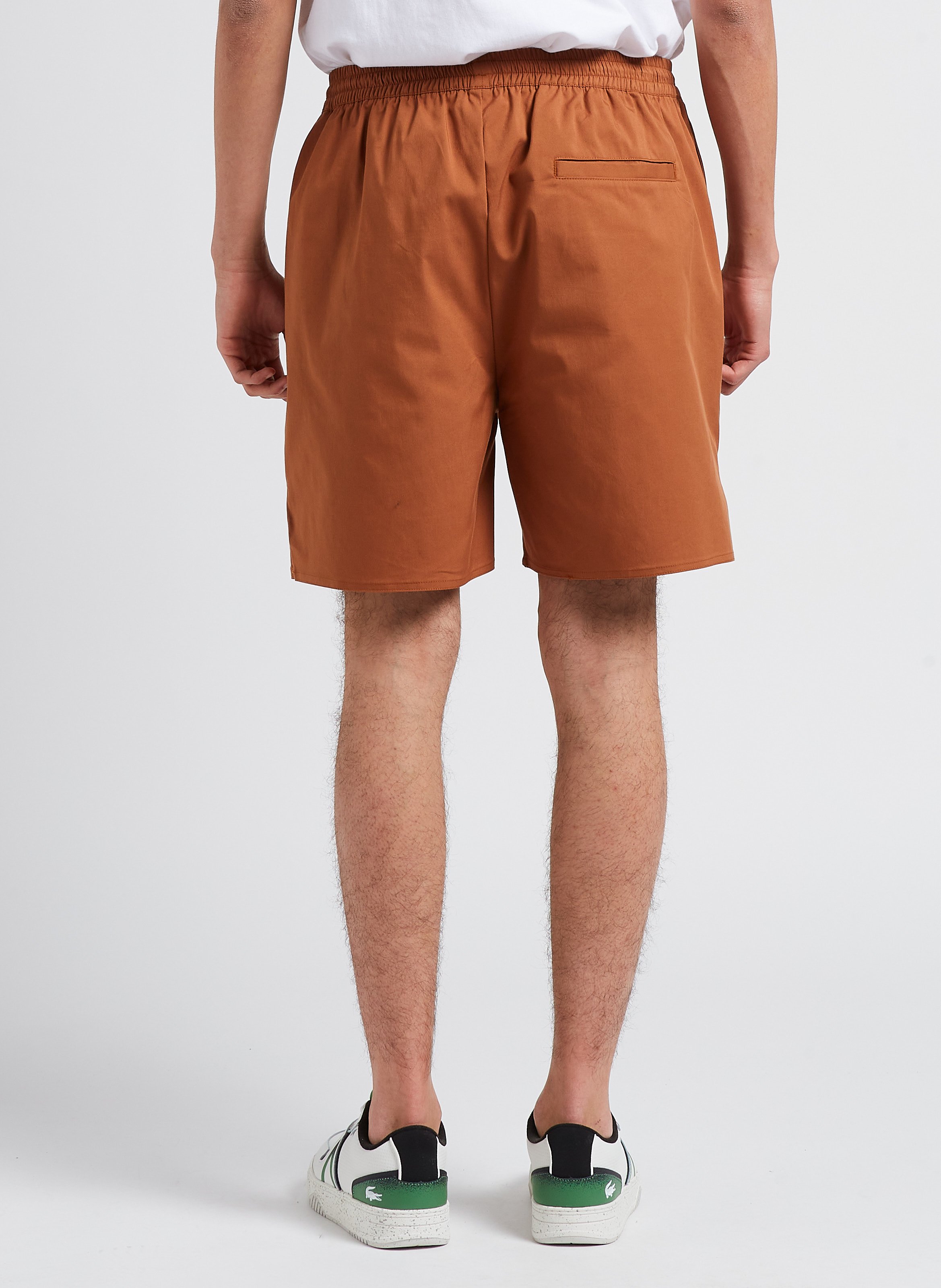 Cotton-blend shorts with elasticated waist LES DEUX Brown