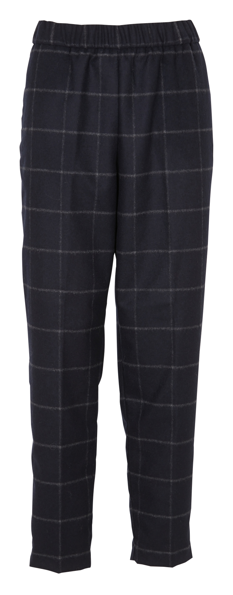 Pantalon carotte en laine mélangée POMANDERE Bleu